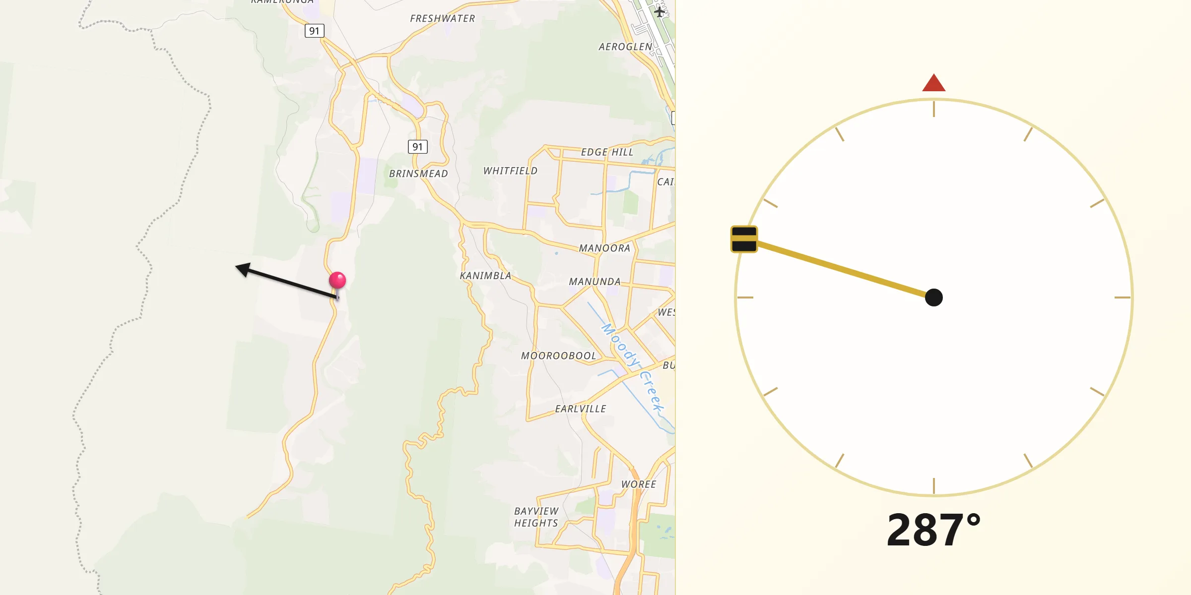 Qibla Direction from Redlynch