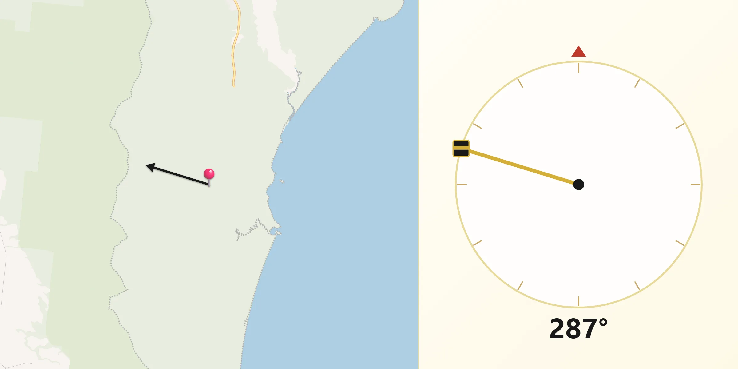 Qibla Direction from Yarrabah