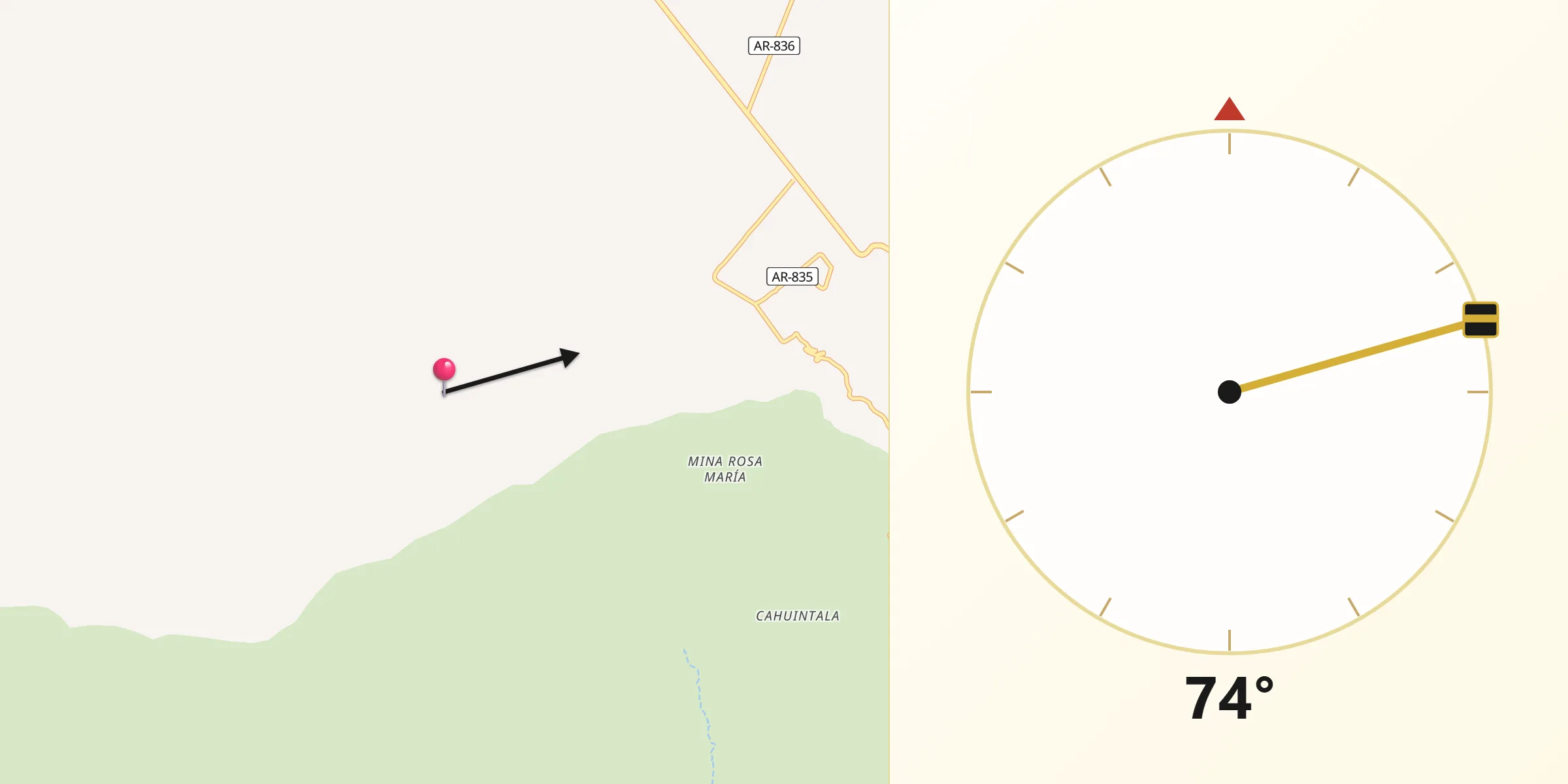 Dirección de la Qibla desde Provincia de Islay