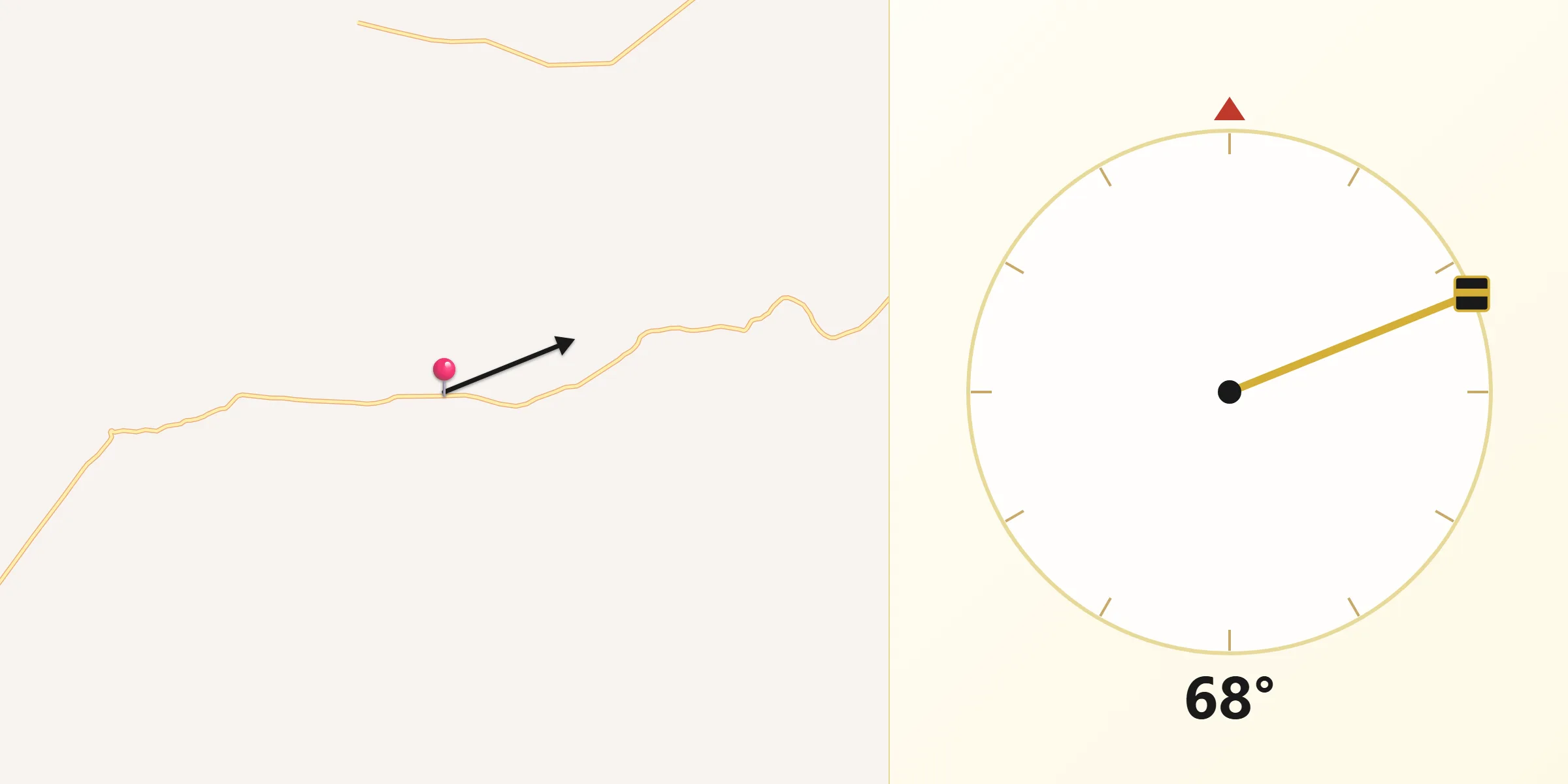 Direção da Qibla a partir de Lagoa dos Patos