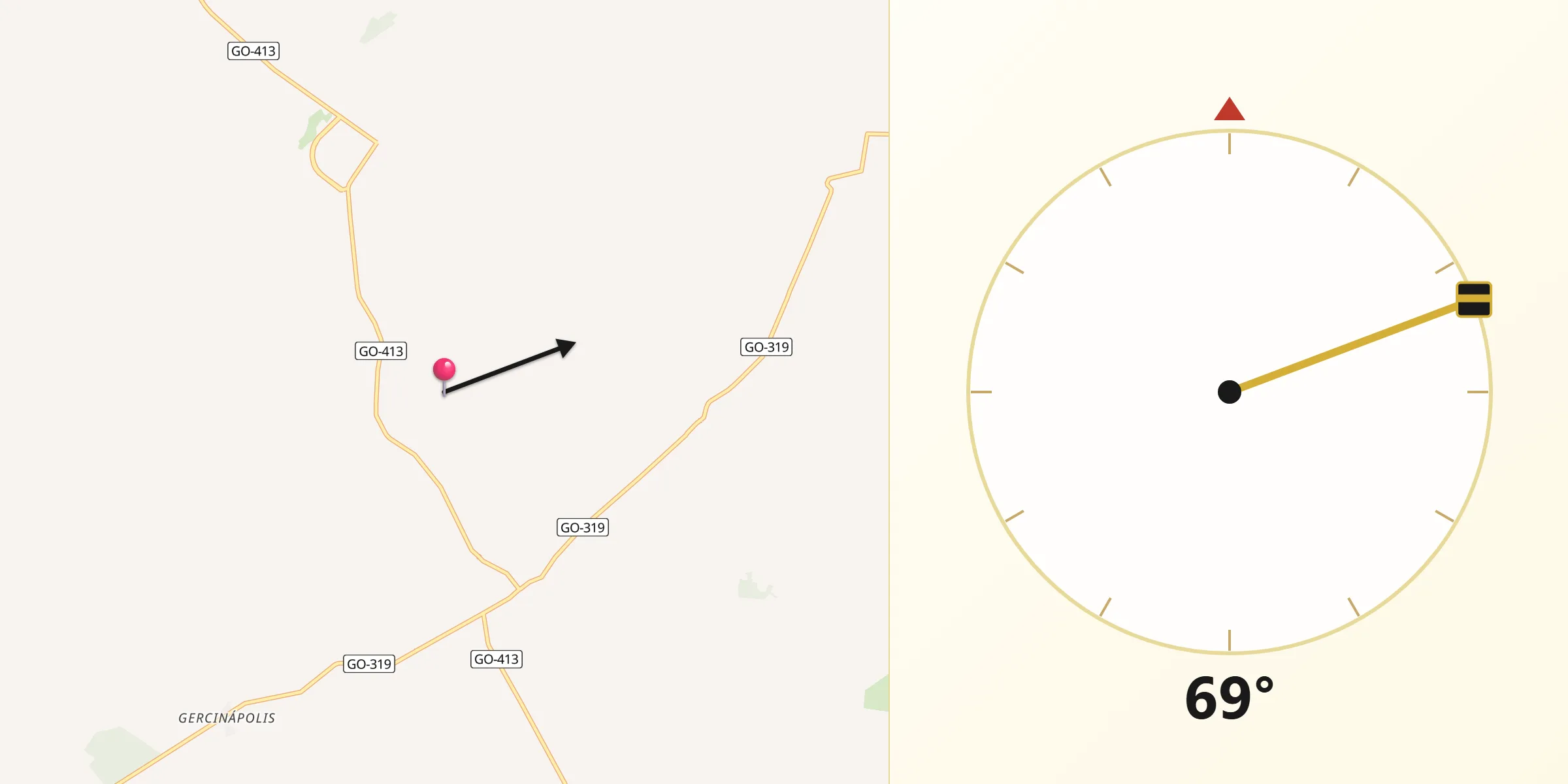 Direção da Qibla a partir de Varjão