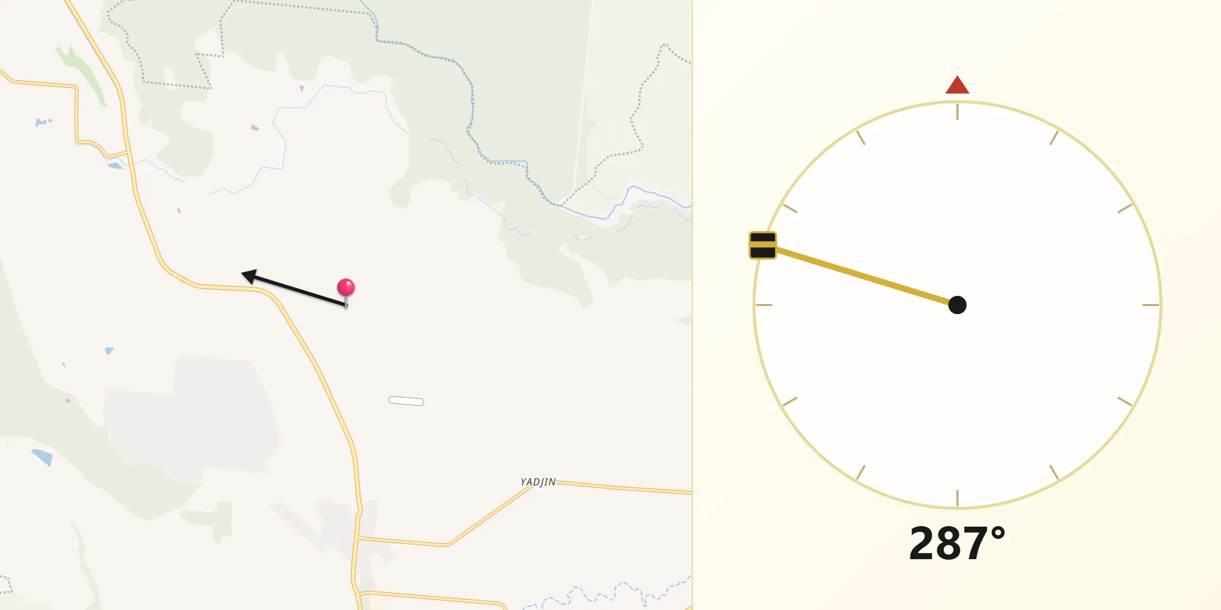 Qibla Direction from Tolga