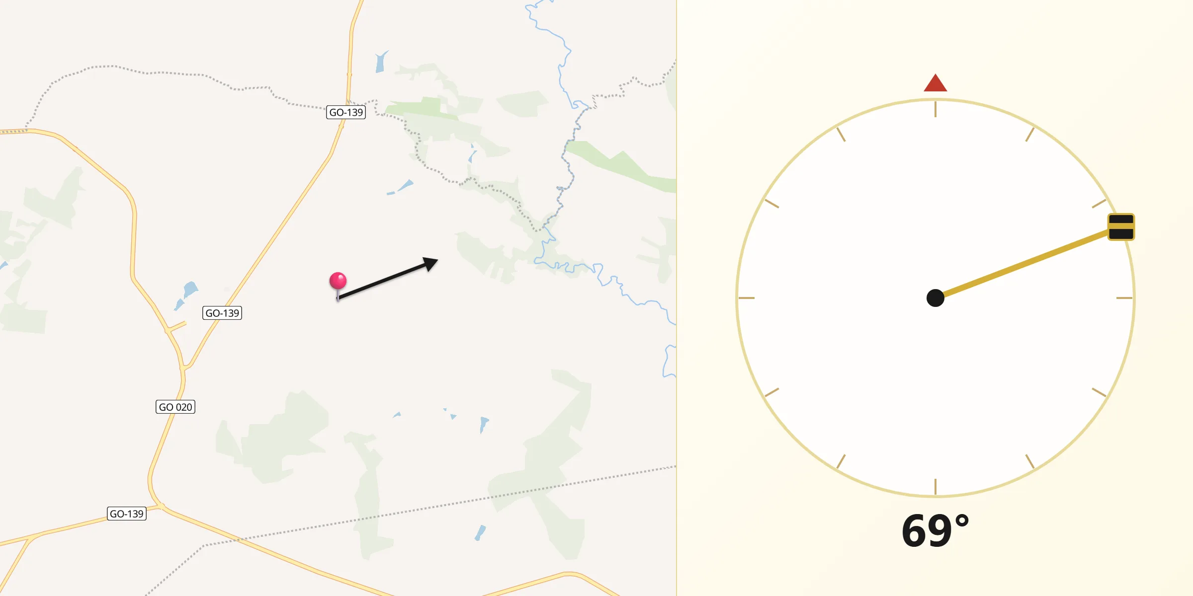 Direção da Qibla a partir de Cristianópolis