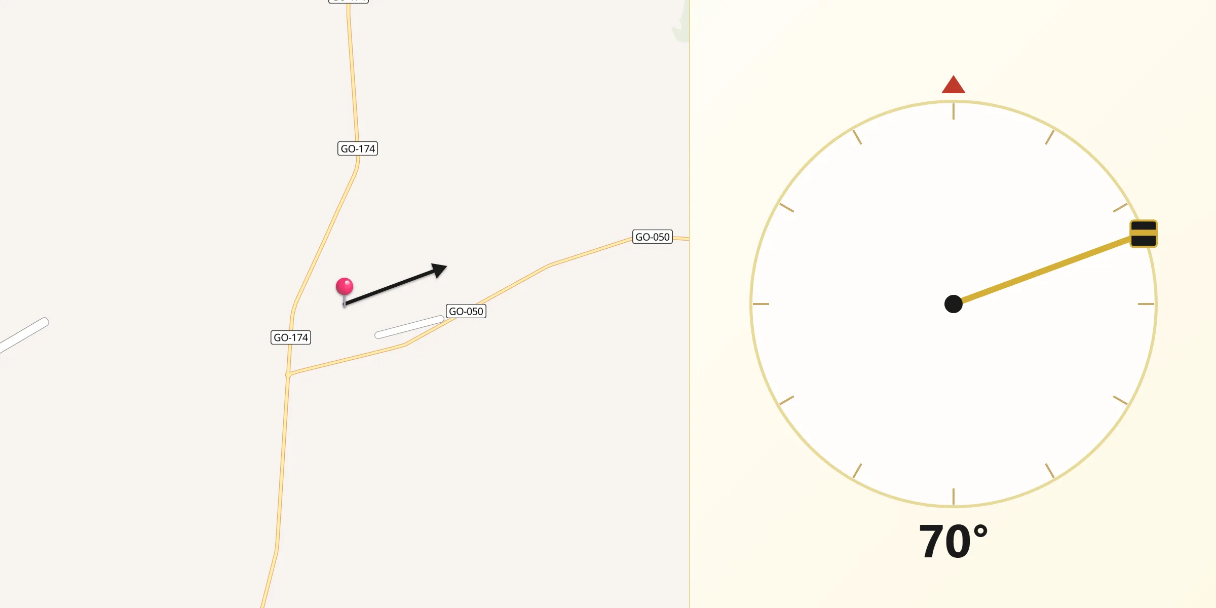 Direção da Qibla a partir de Montividiu