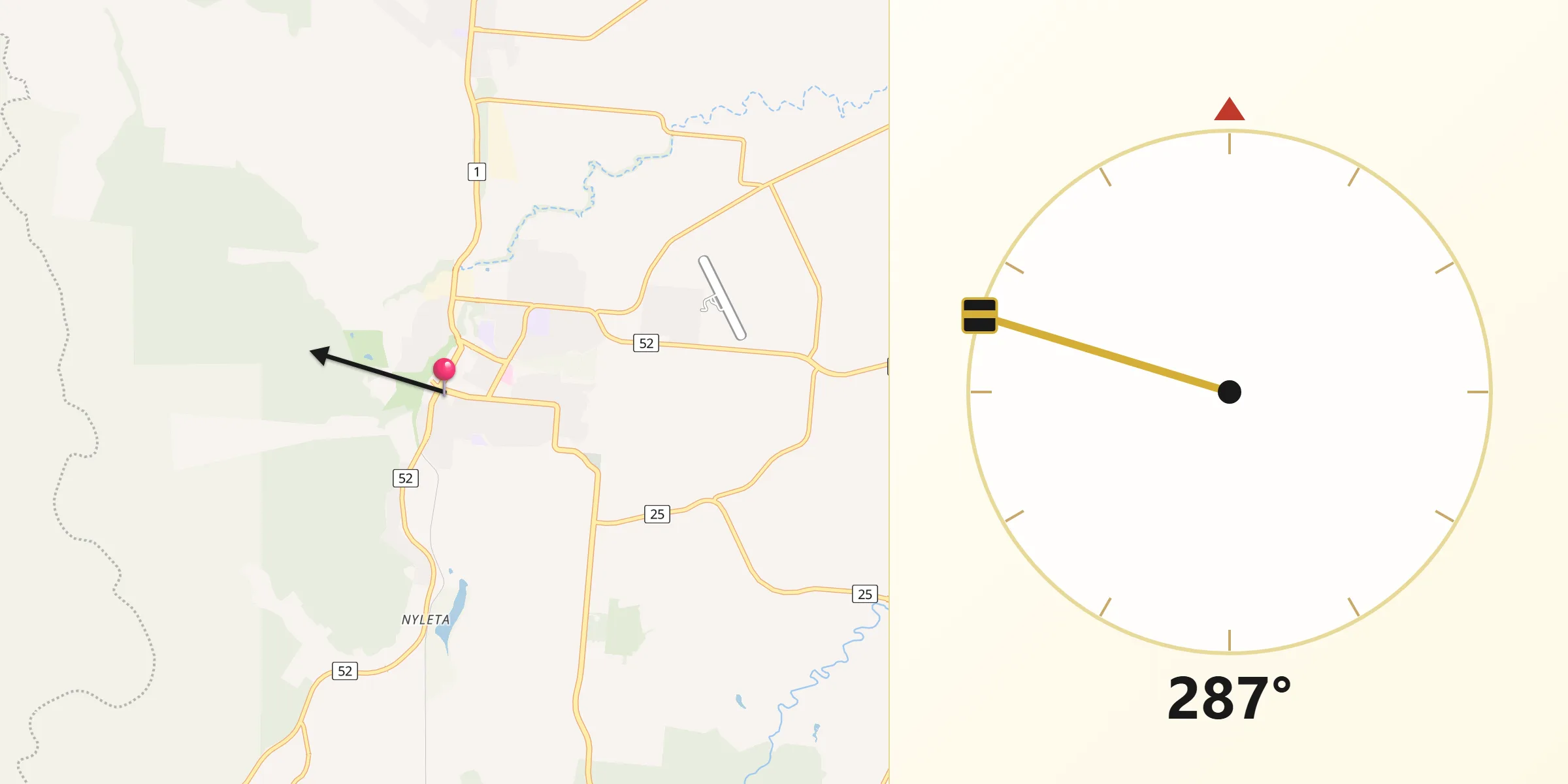 Qibla Direction from Atherton