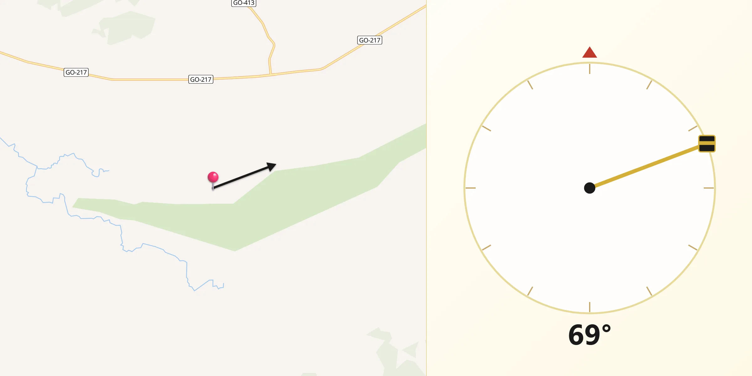 Direção da Qibla a partir de Mairipotaba