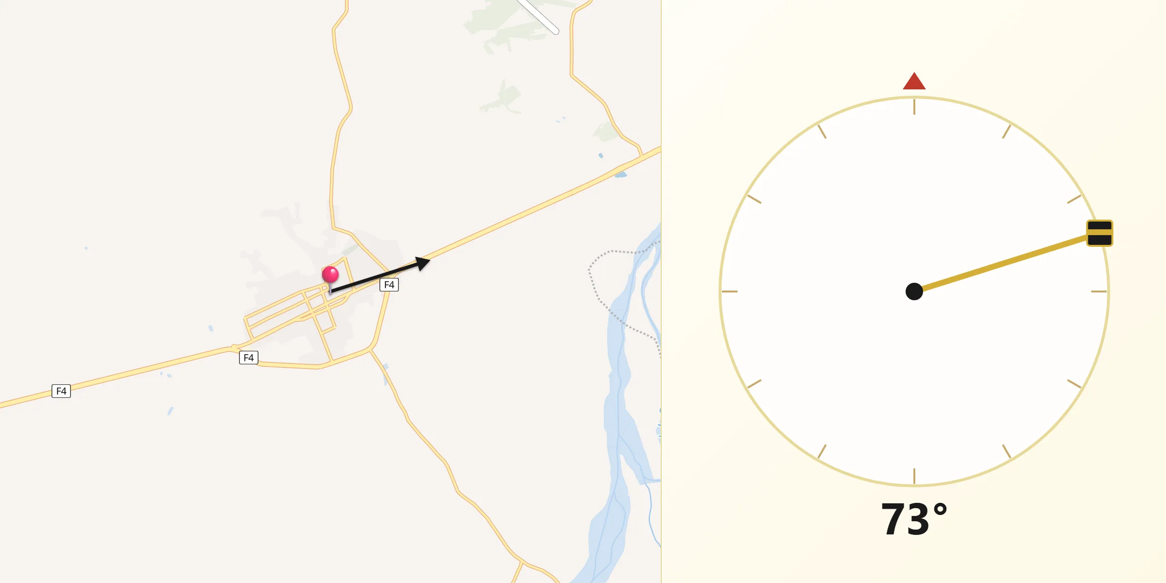 Dirección de la Qibla desde Portachuelo