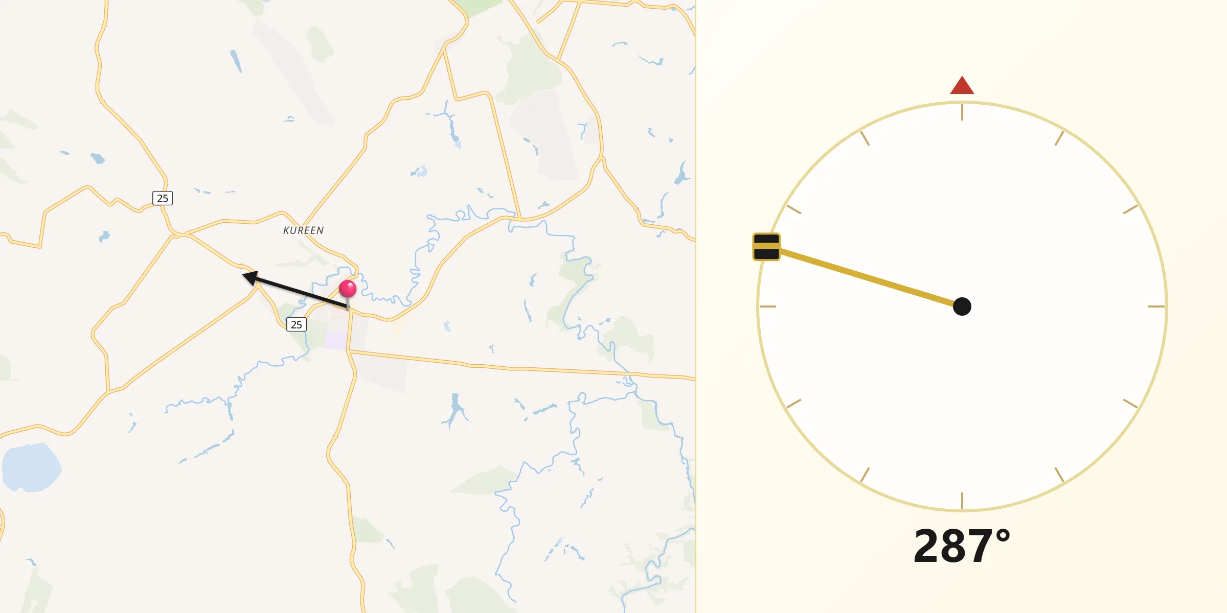 Qibla Direction from Malanda