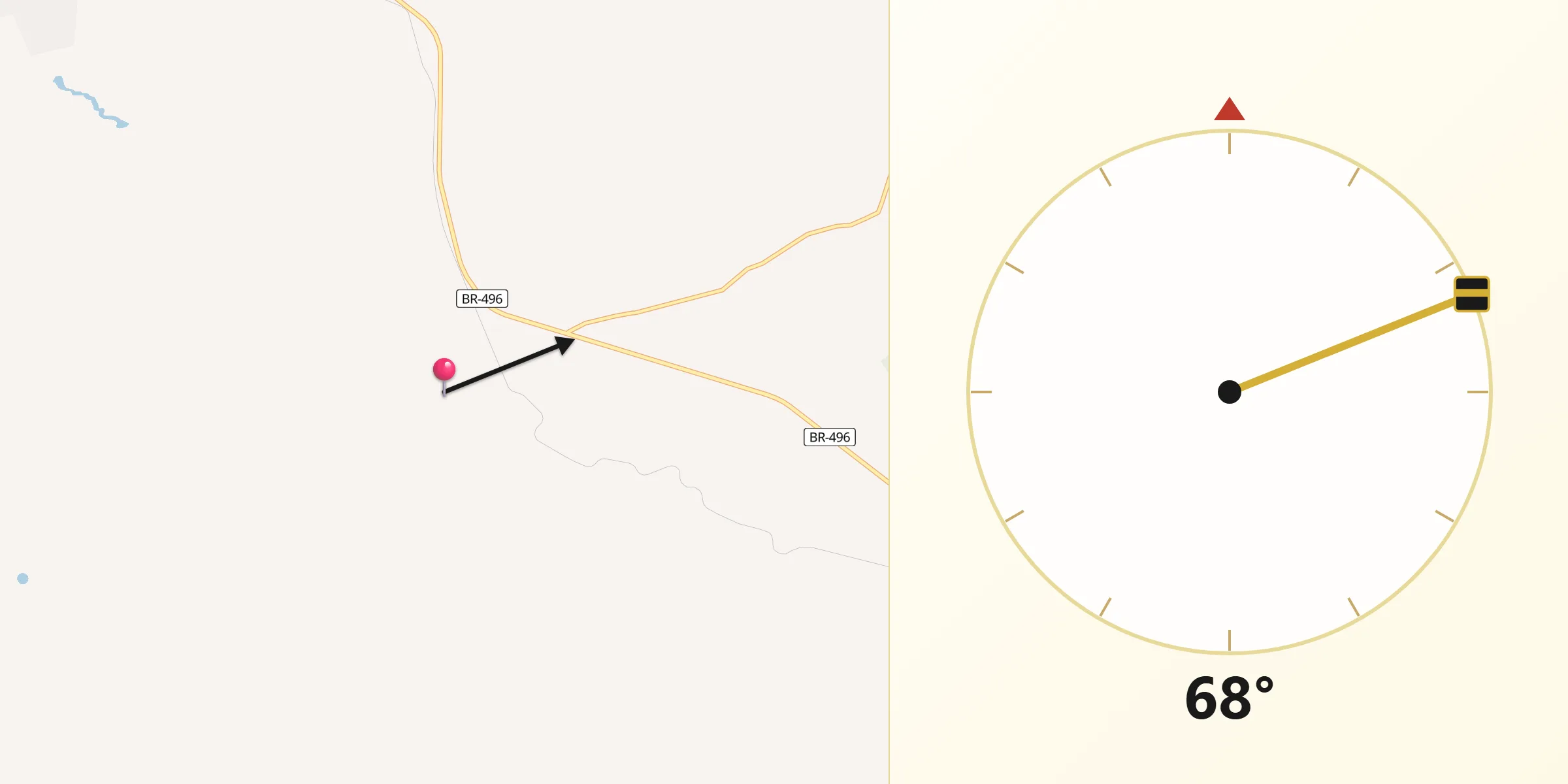 Direção da Qibla a partir de Pirapora