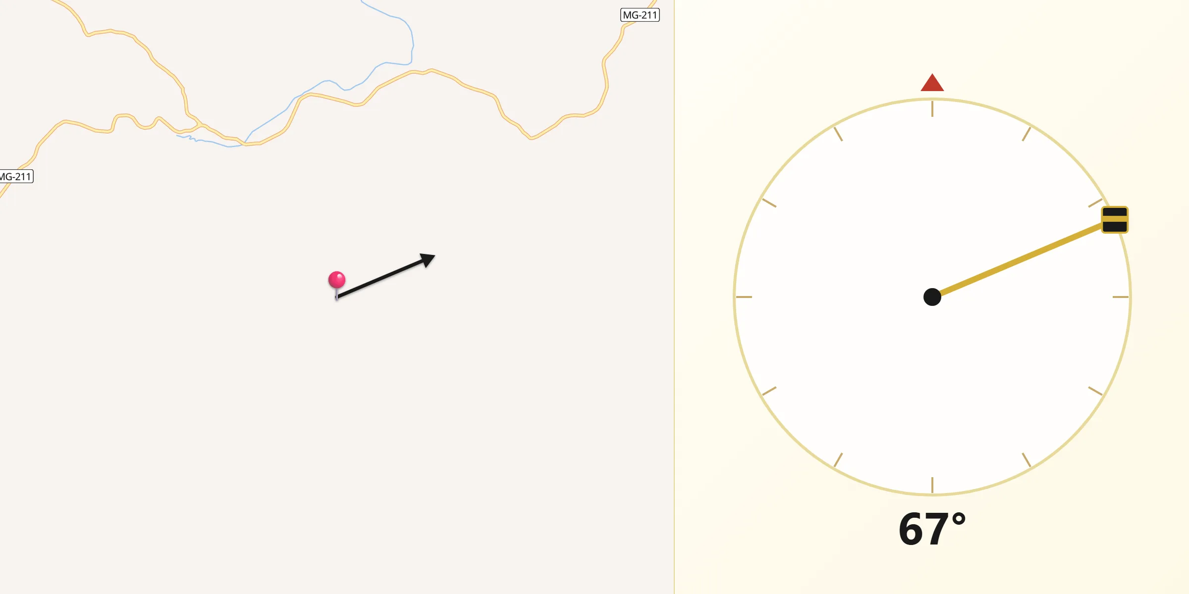 Direção da Qibla a partir de Itaipé