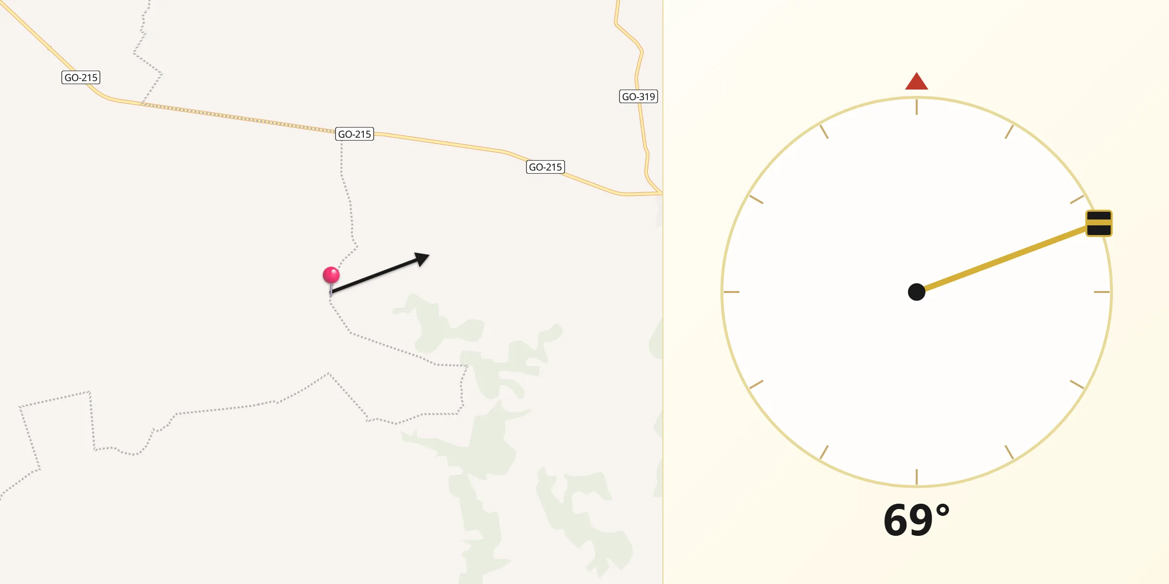 Direção da Qibla a partir de Edealina
