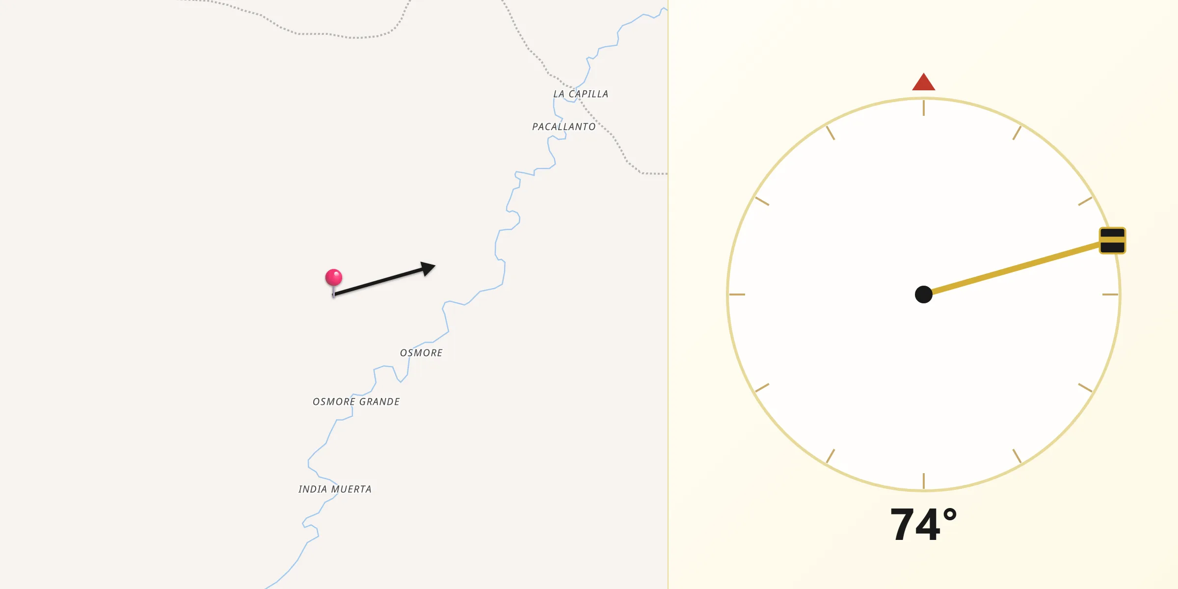 Dirección de la Qibla desde Provincia de Ilo
