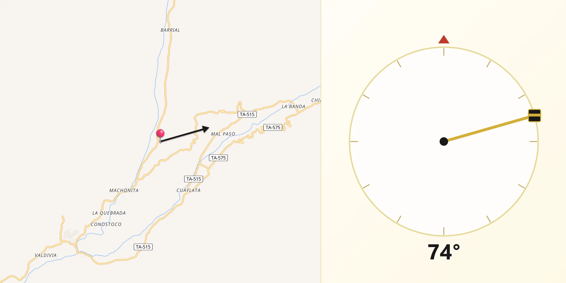 Dirección de la Qibla desde Jorge Basadre