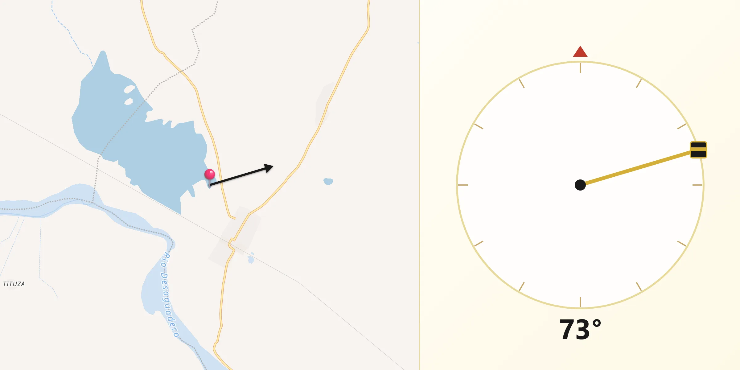Dirección de la Qibla desde Eucaliptus
