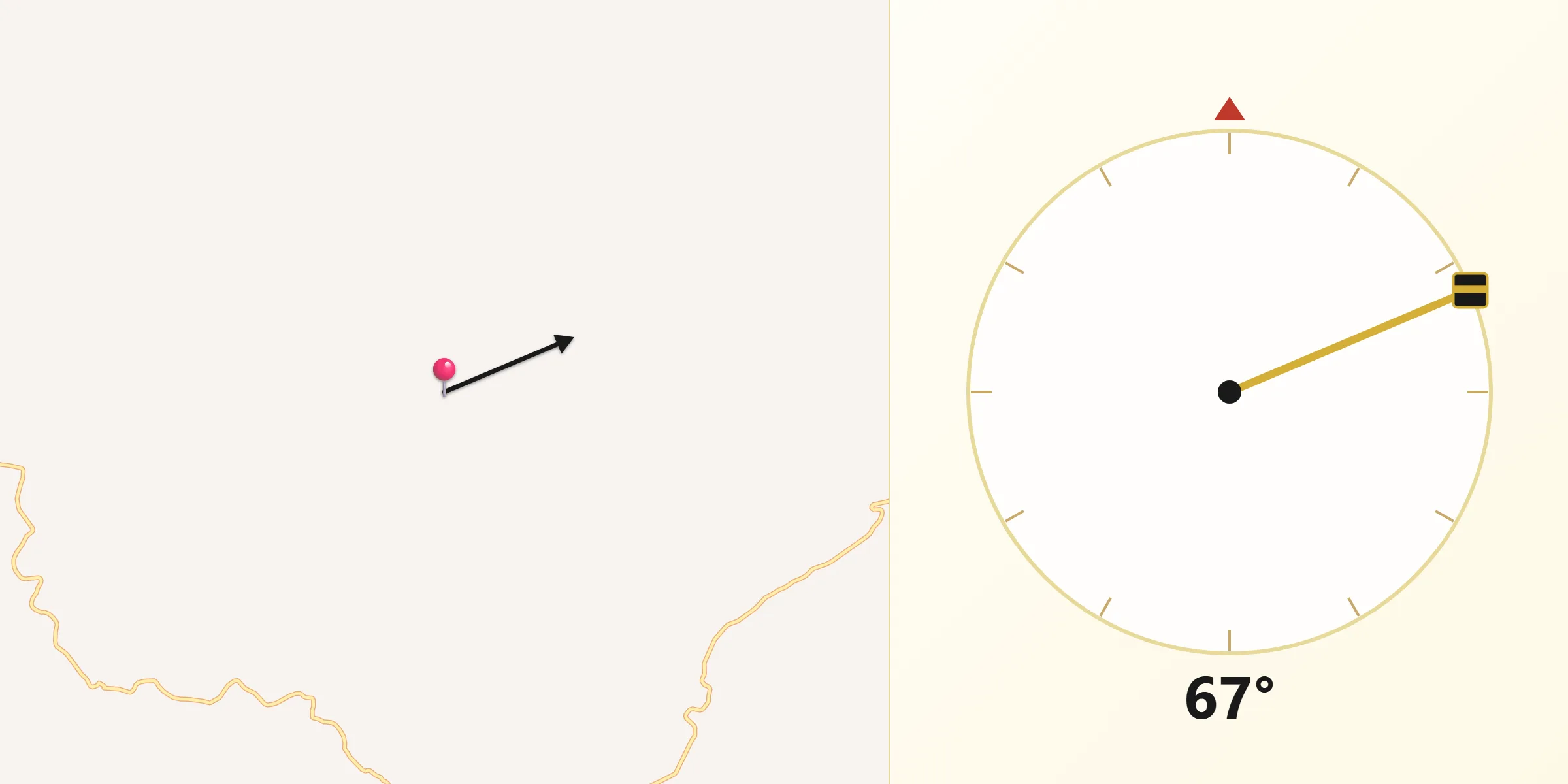 Direção da Qibla a partir de Ladainha