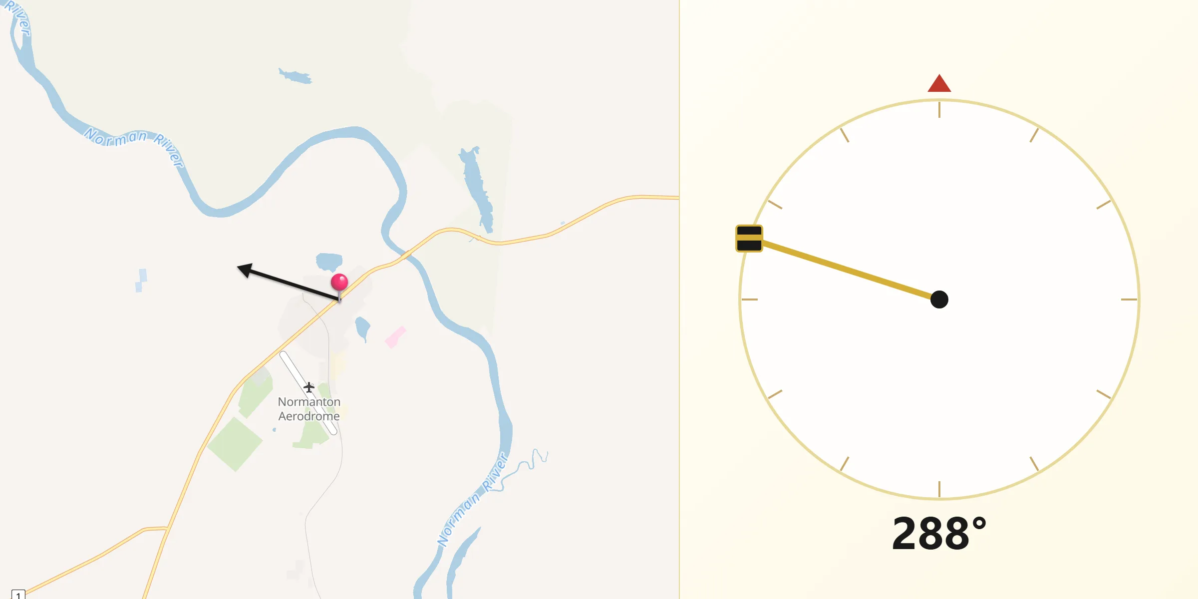 Qibla Direction from Normanton