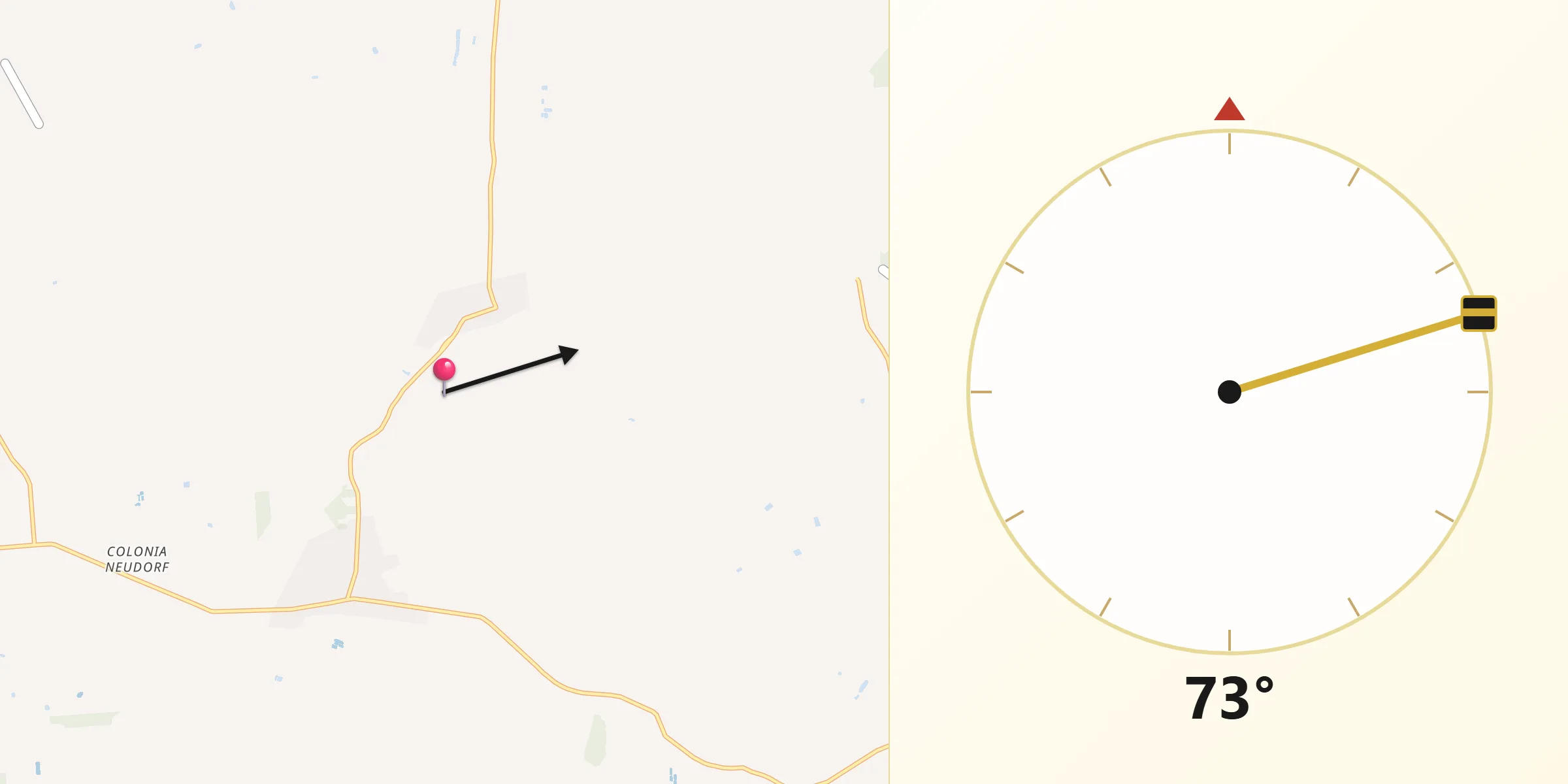 Dirección de la Qibla desde San Julian