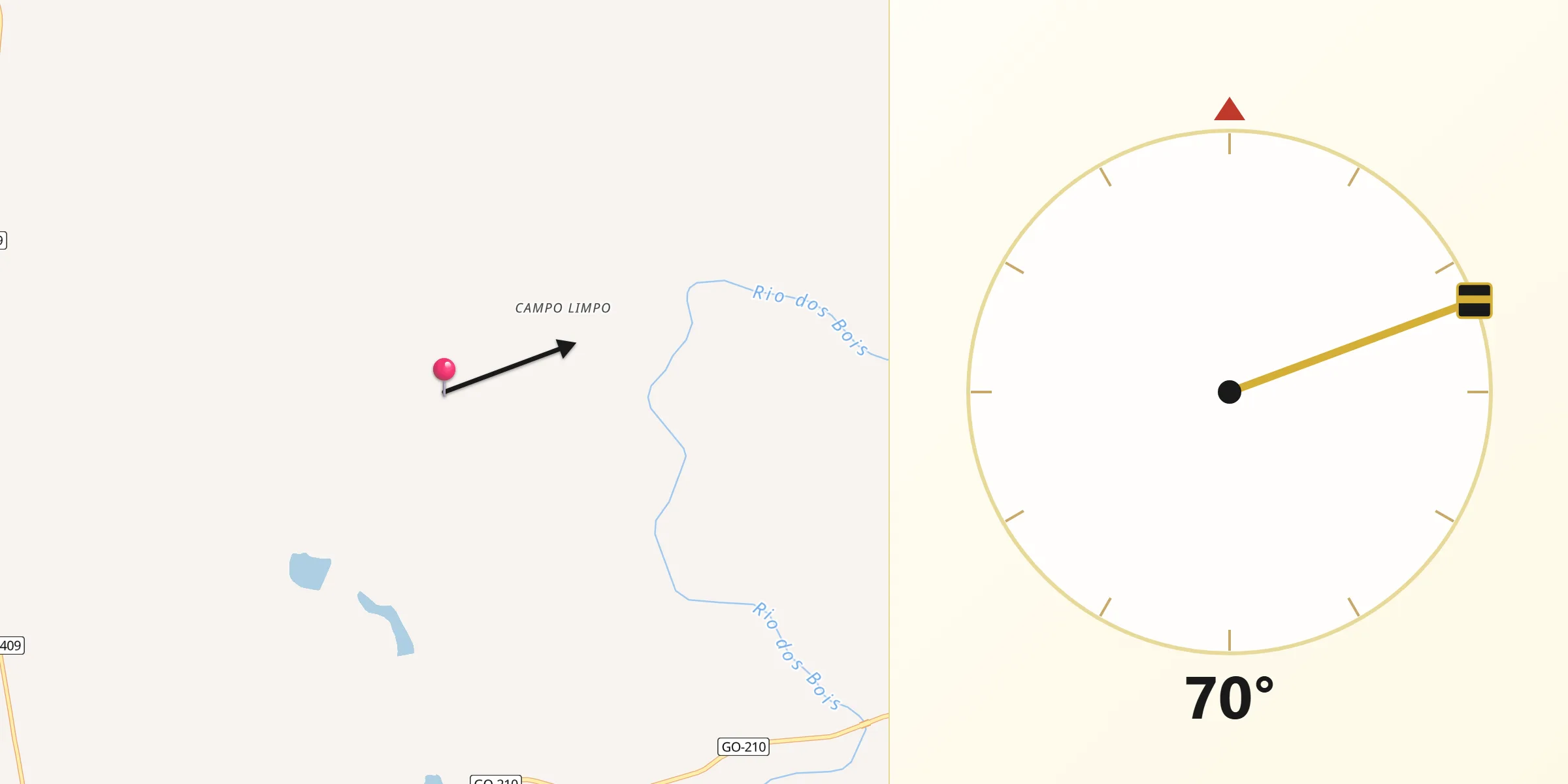 Direção da Qibla a partir de Turvelândia
