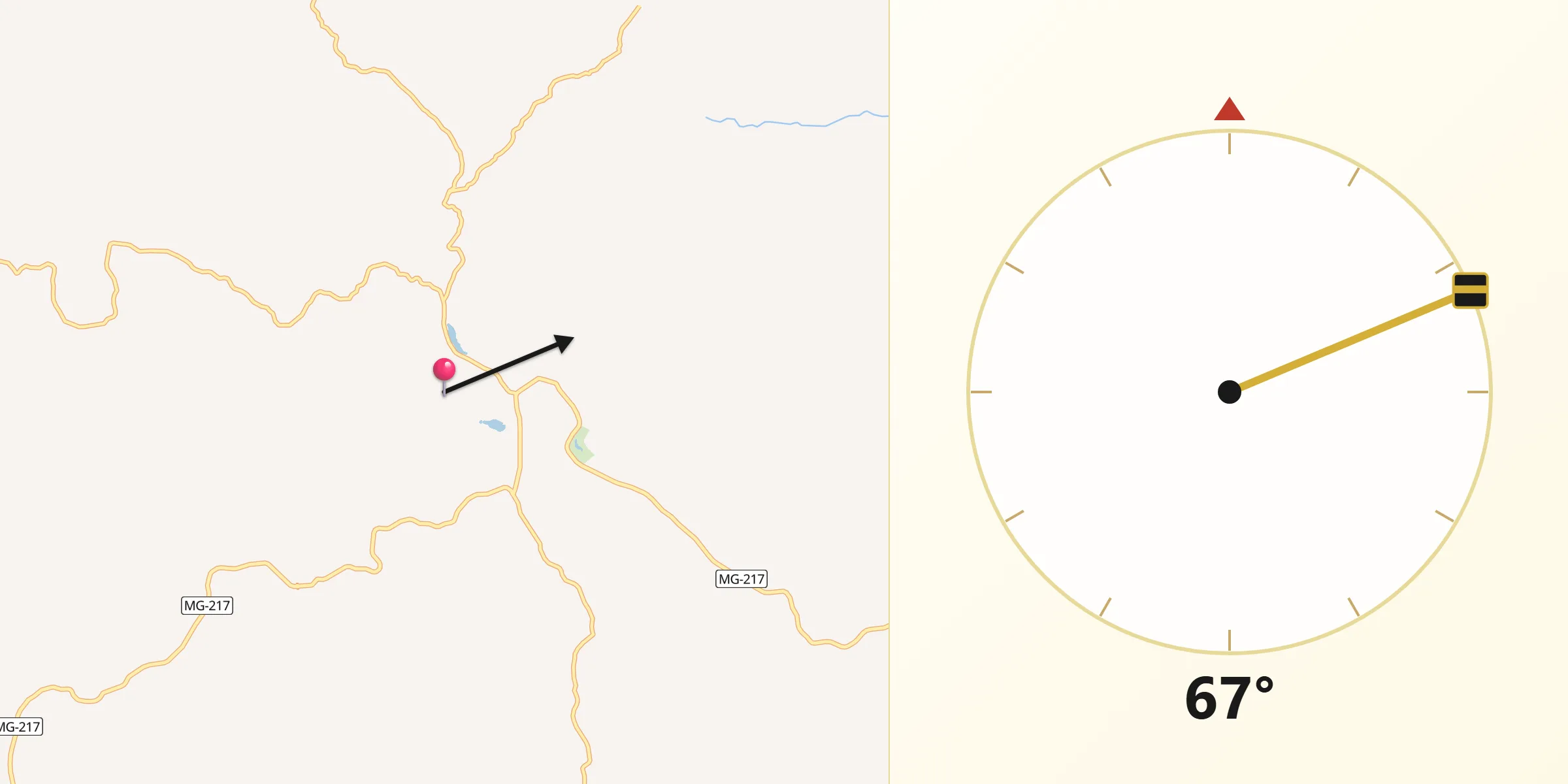 Direção da Qibla a partir de Malacacheta