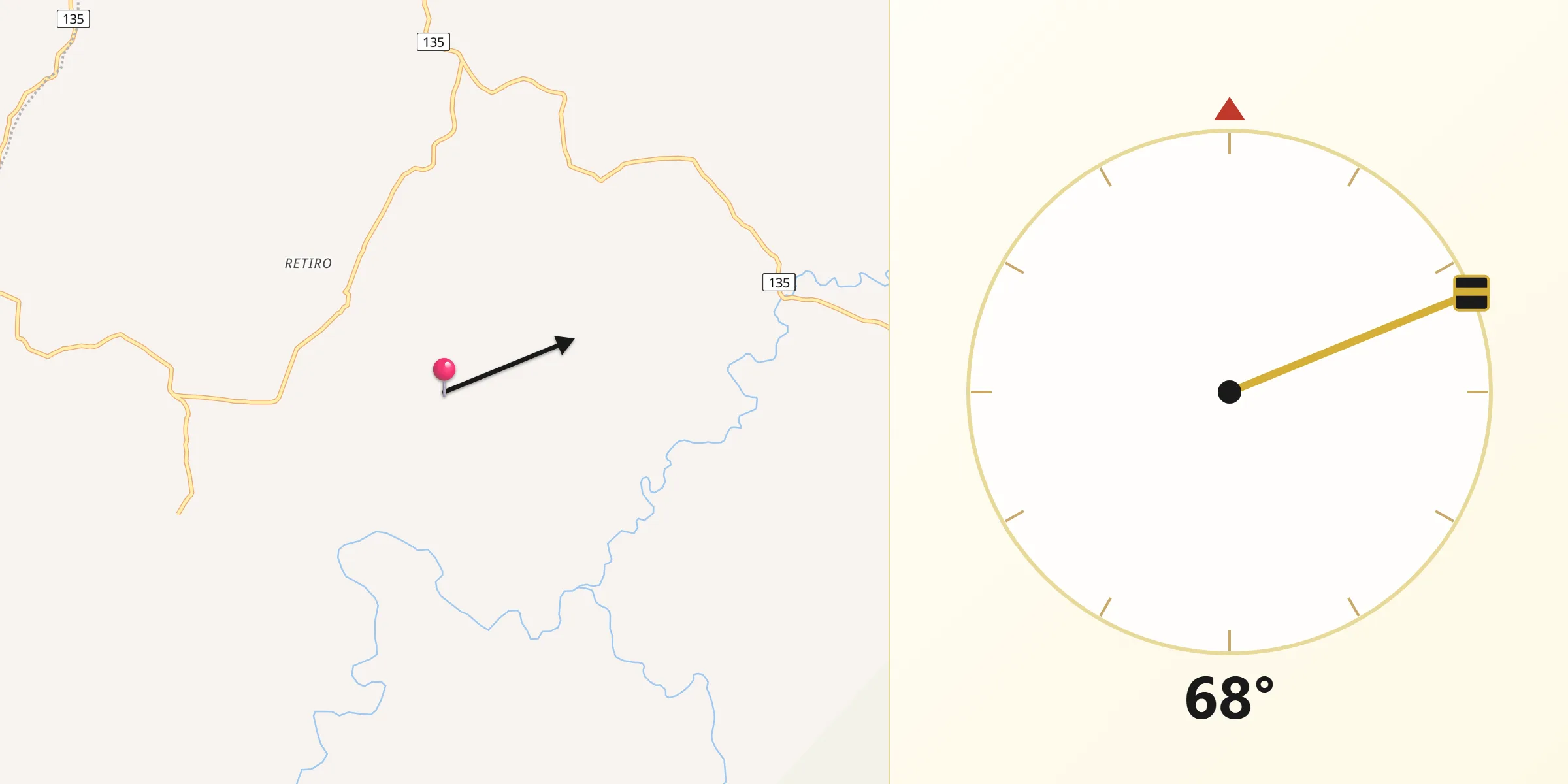 Direção da Qibla a partir de Buenópolis