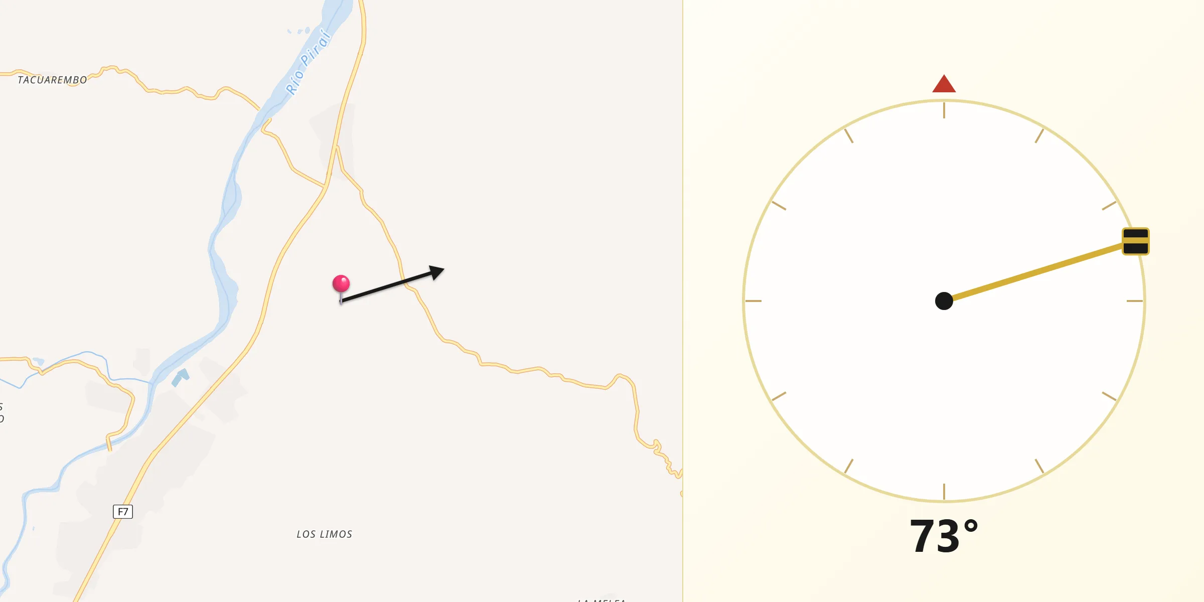Dirección de la Qibla desde Santa Rita