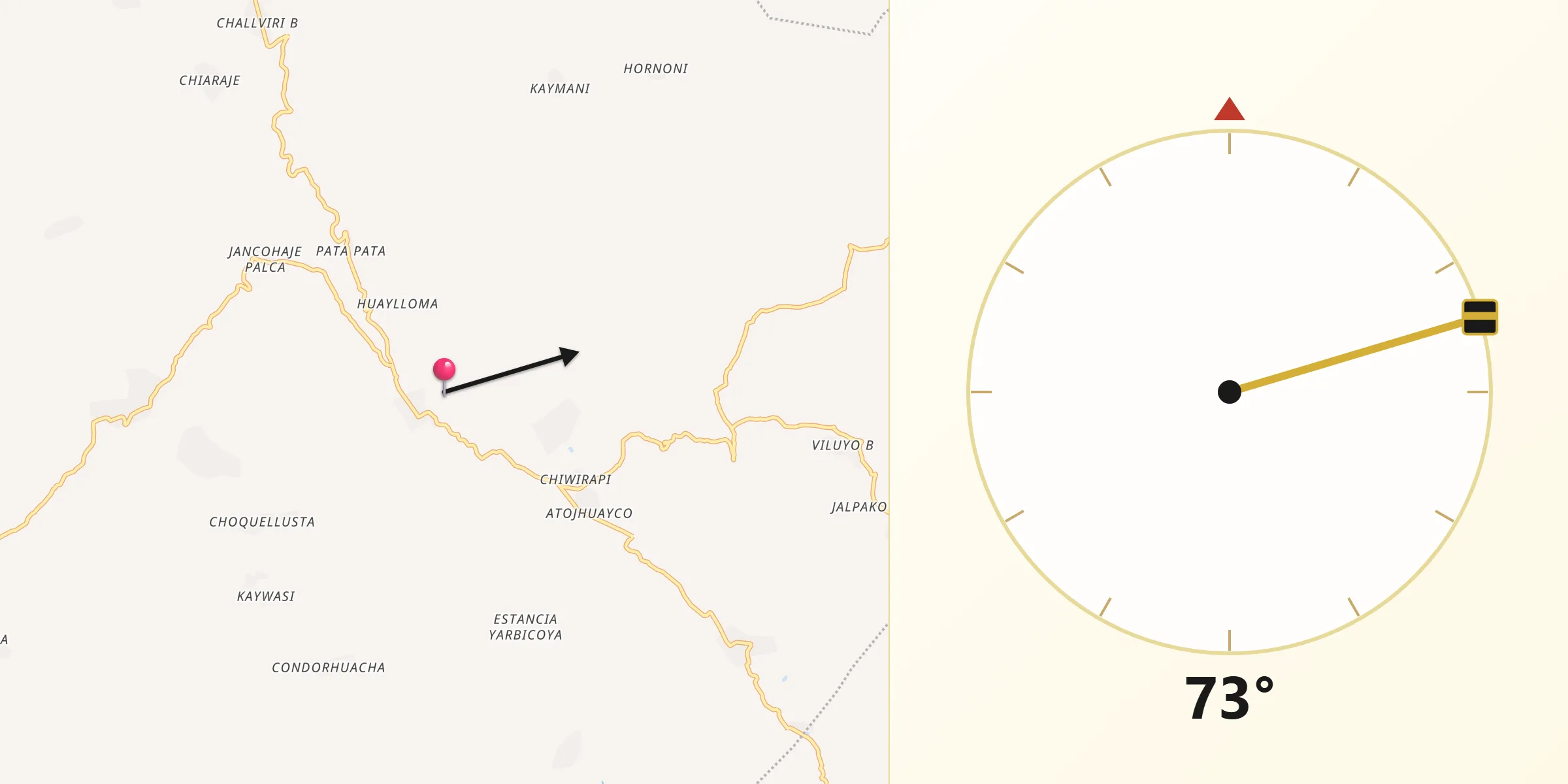 Dirección de la Qibla desde Bolivar