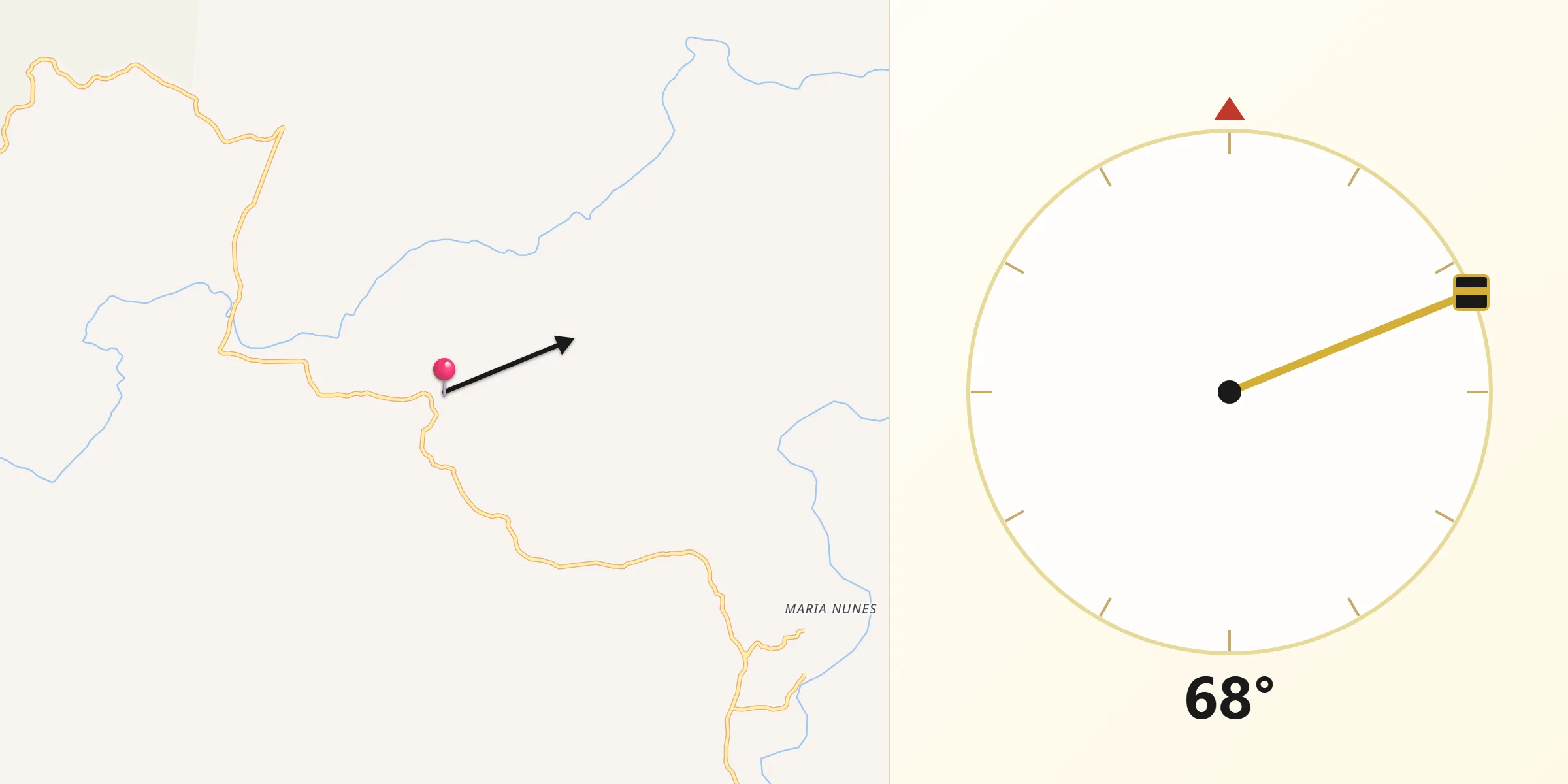 Direção da Qibla a partir de Diamantina