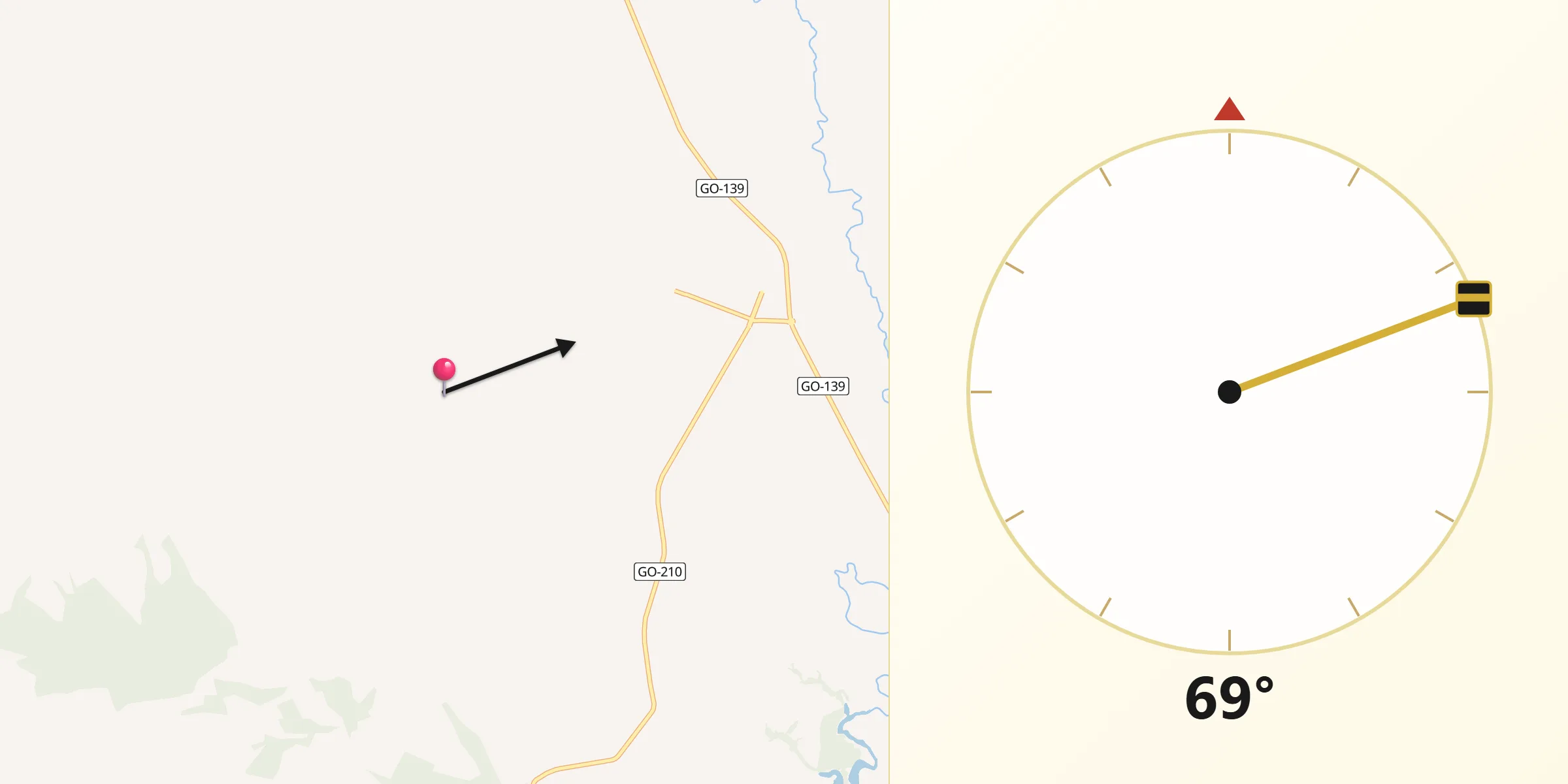 Direção da Qibla a partir de Marzagão