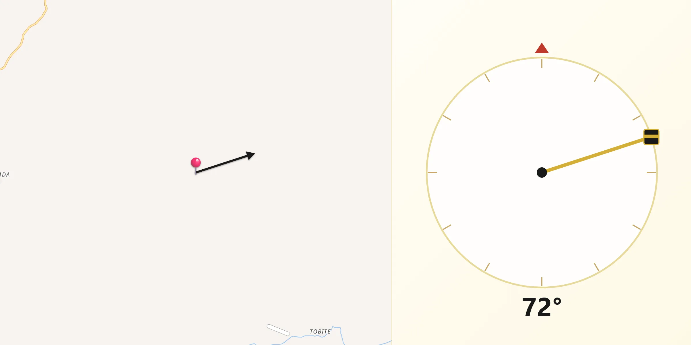 Dirección de la Qibla desde Provincia Chiquitos