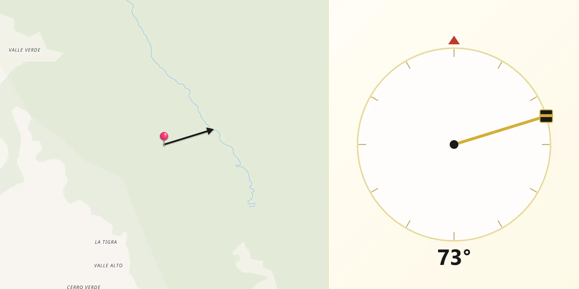 Dirección de la Qibla desde Provincia Florida