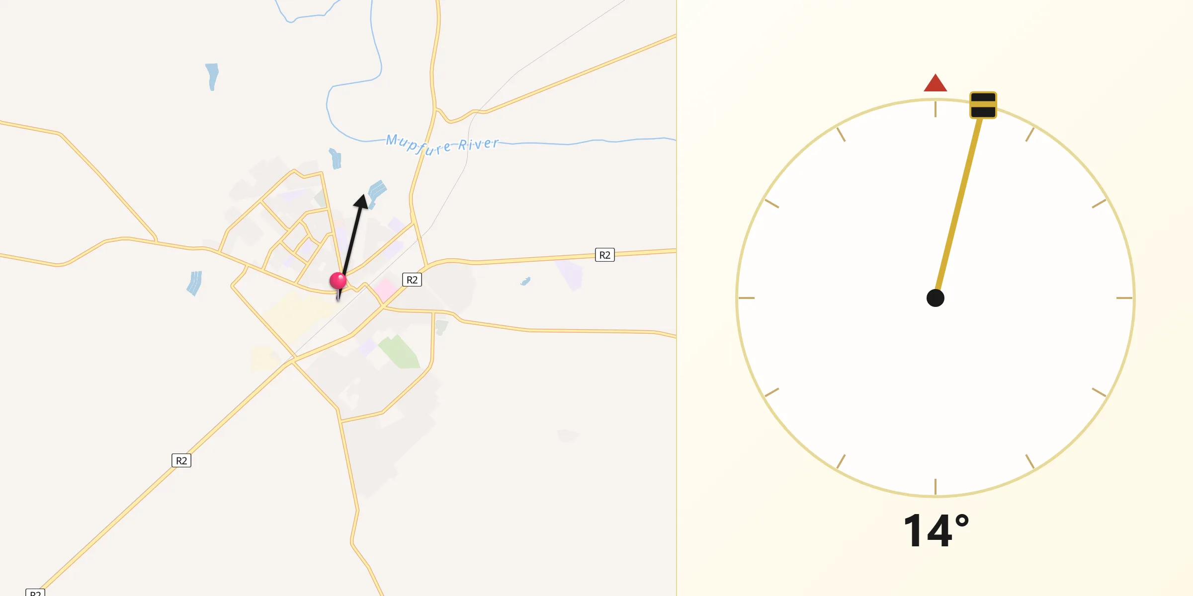 Qibla Direction from Chegutu