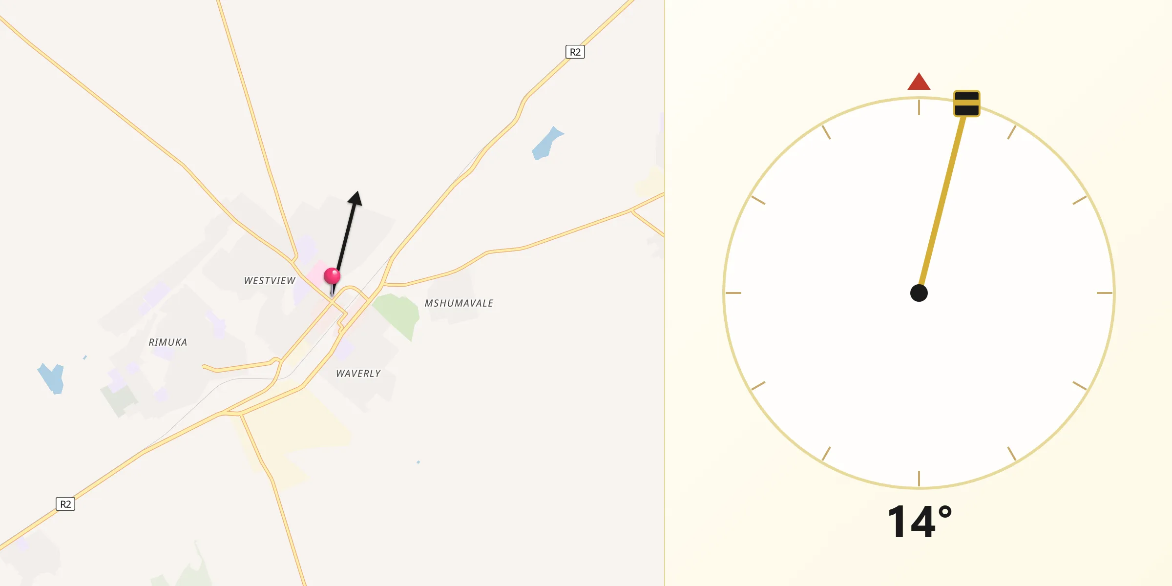 Qibla Direction from Kadoma