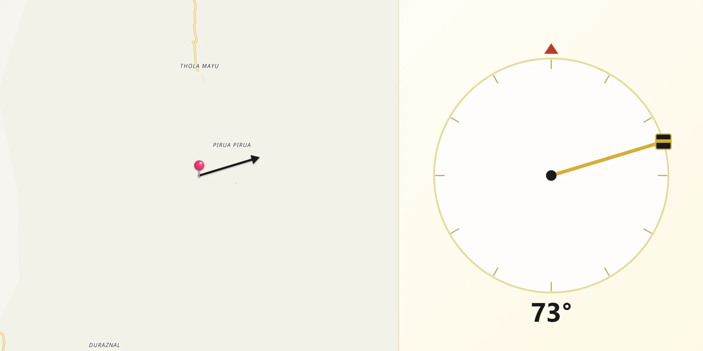 Dirección de la Qibla desde Provincia Campero