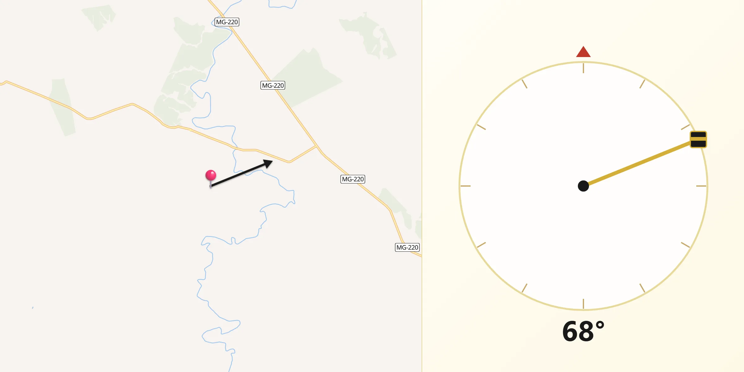 Direção da Qibla a partir de Corinto
