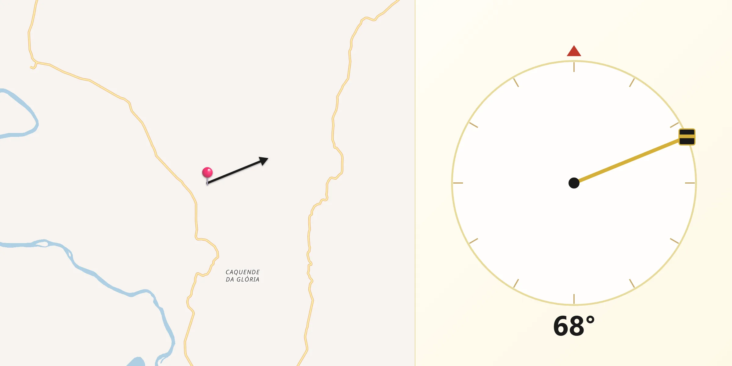 Direção da Qibla a partir de Santo Hipólito