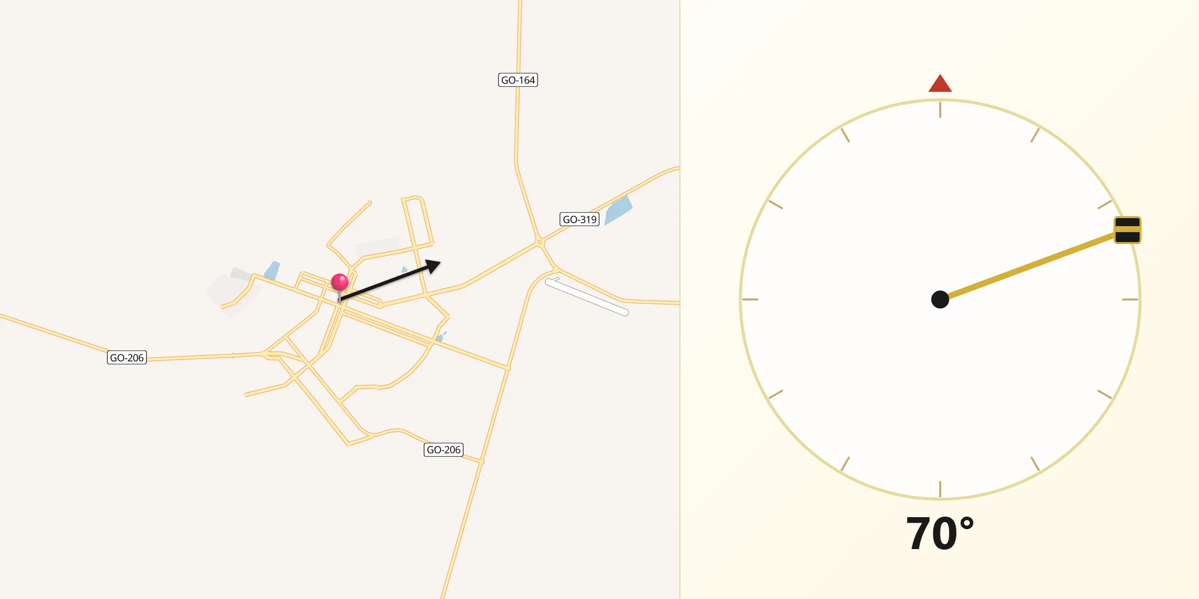 Direção da Qibla a partir de Quirinópolis
