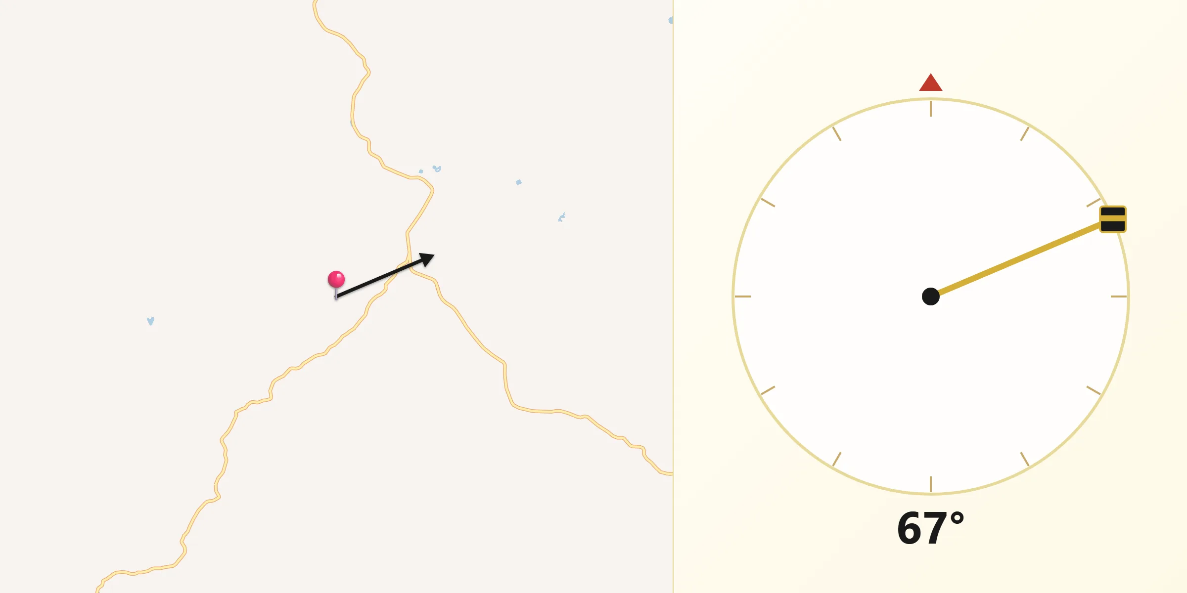 Direção da Qibla a partir de Nova Módica