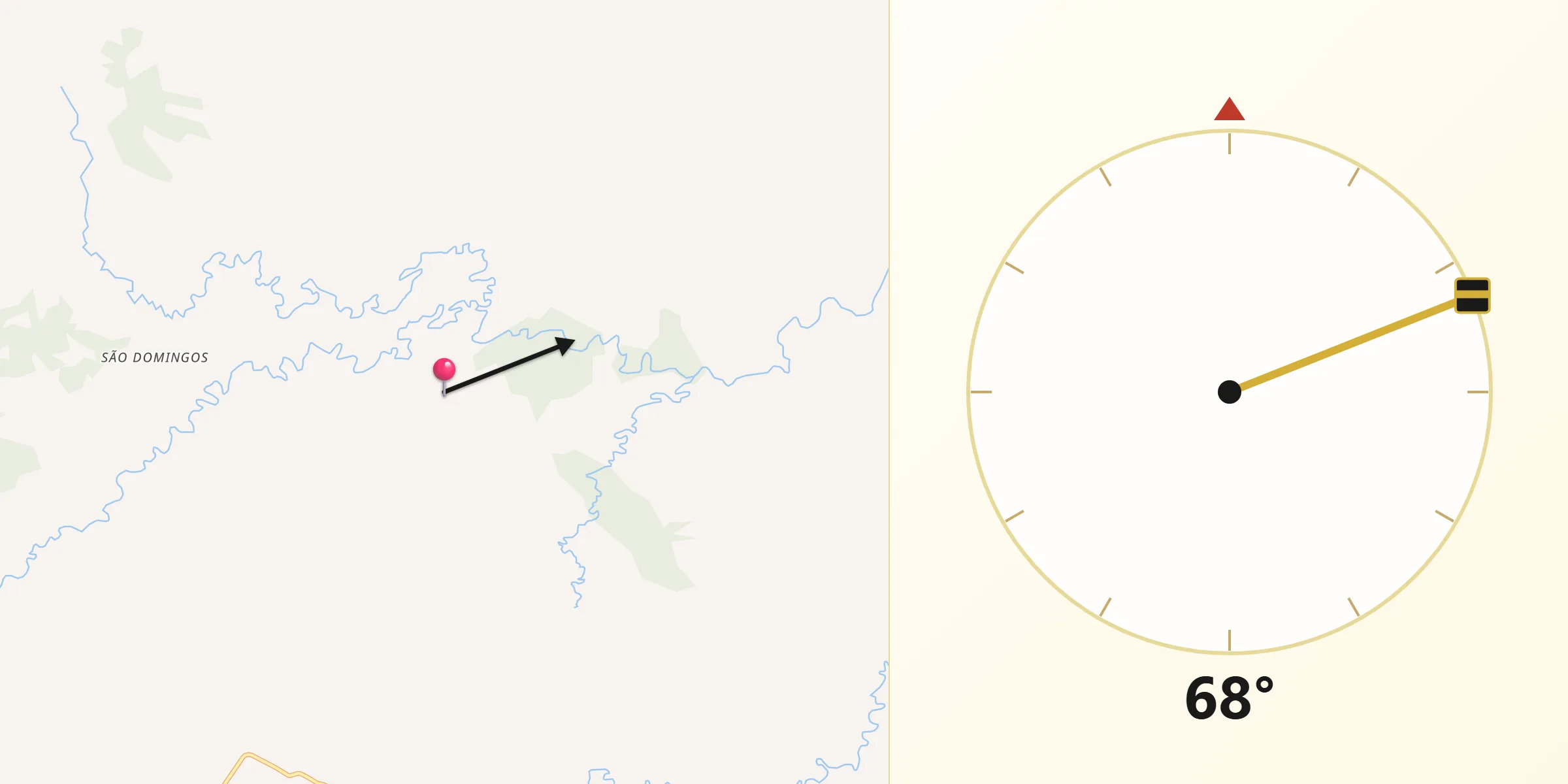 Direção da Qibla a partir de Varjão de MInas