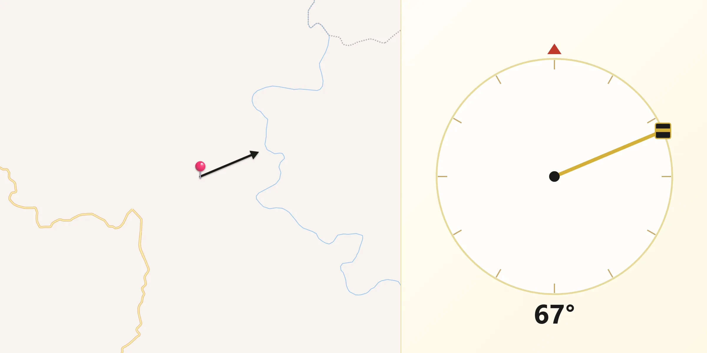 Direção da Qibla a partir de Marilac