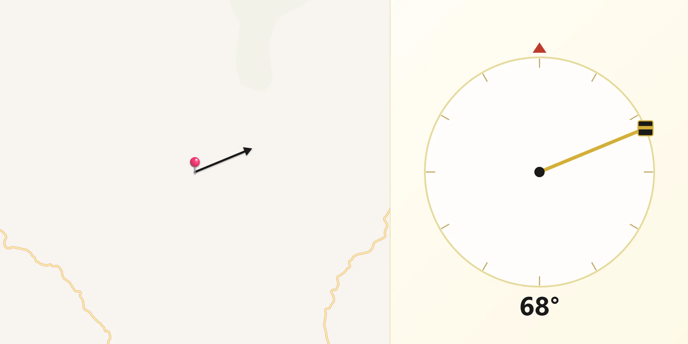 Direção da Qibla a partir de Serro