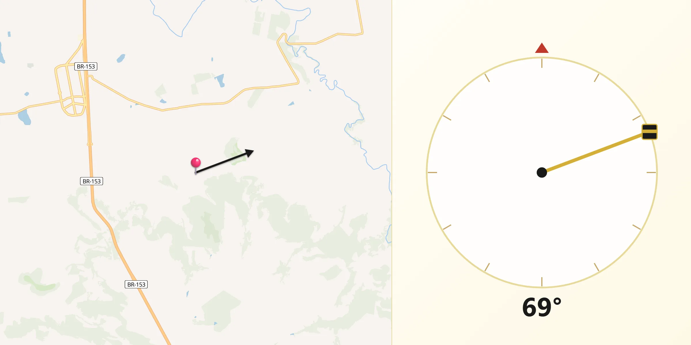 Direção da Qibla a partir de Centralina