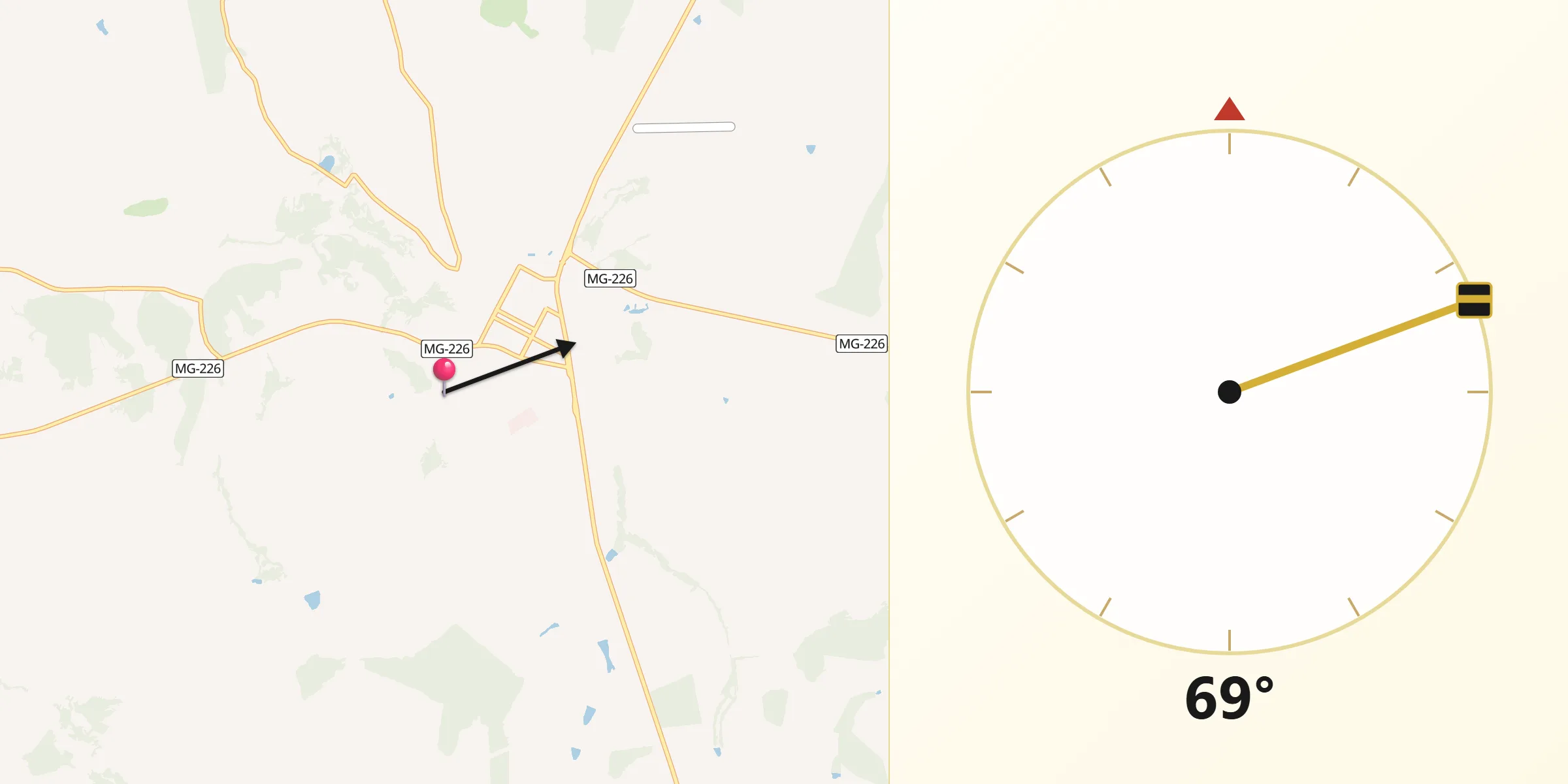 Direção da Qibla a partir de Capinópolis