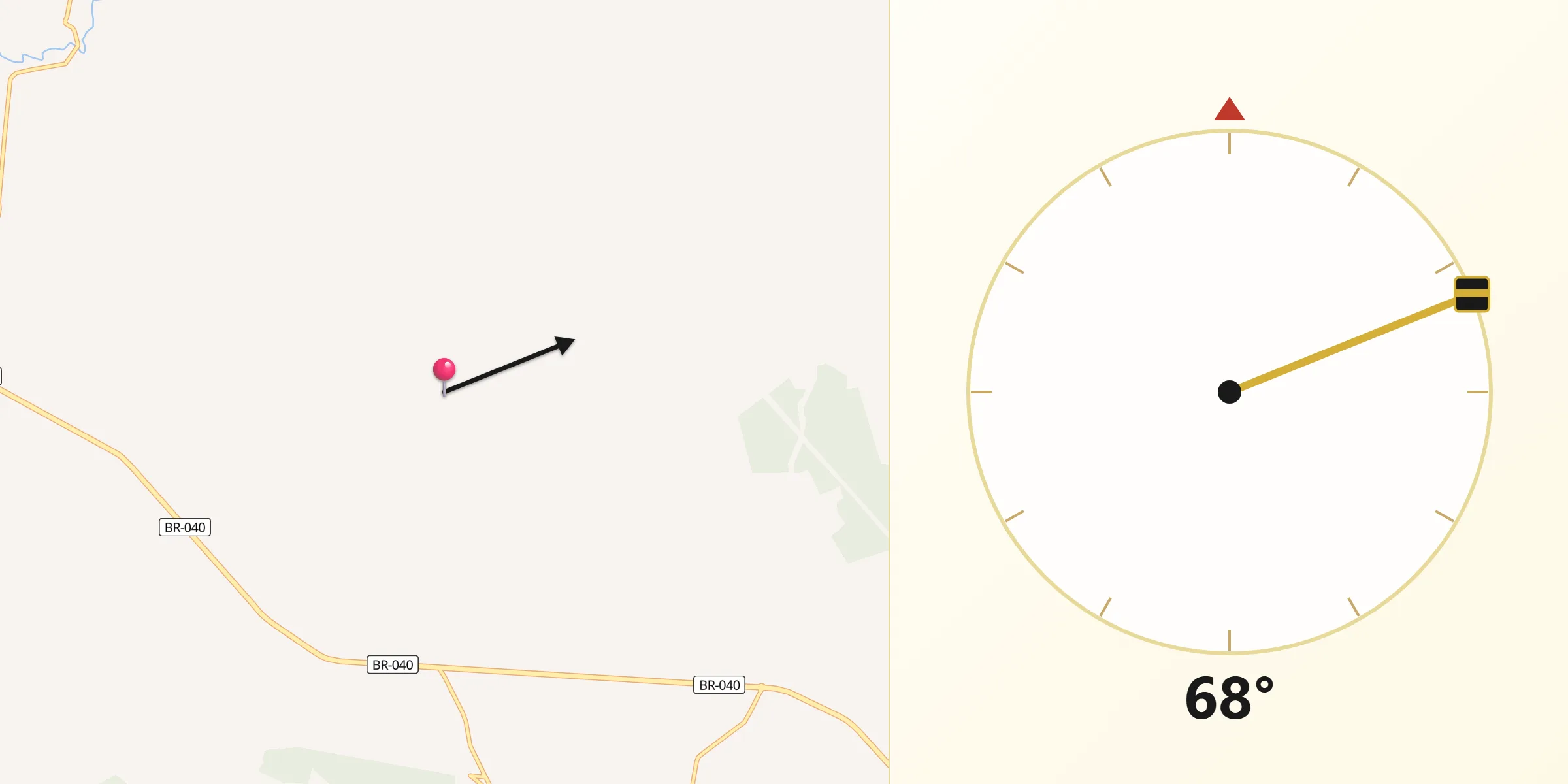 Direção da Qibla a partir de Felixlândia
