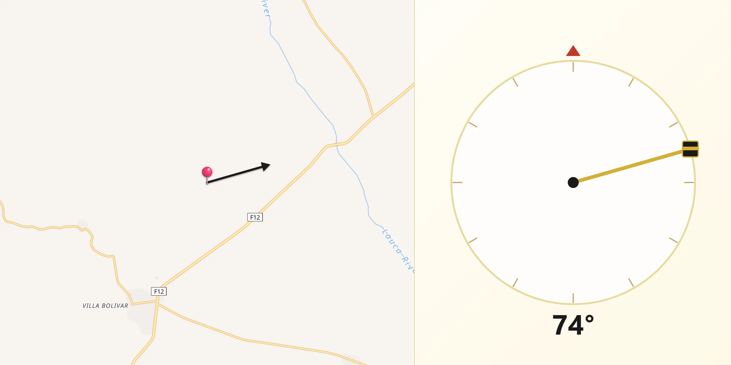 Dirección de la Qibla desde Litoral de Atacama