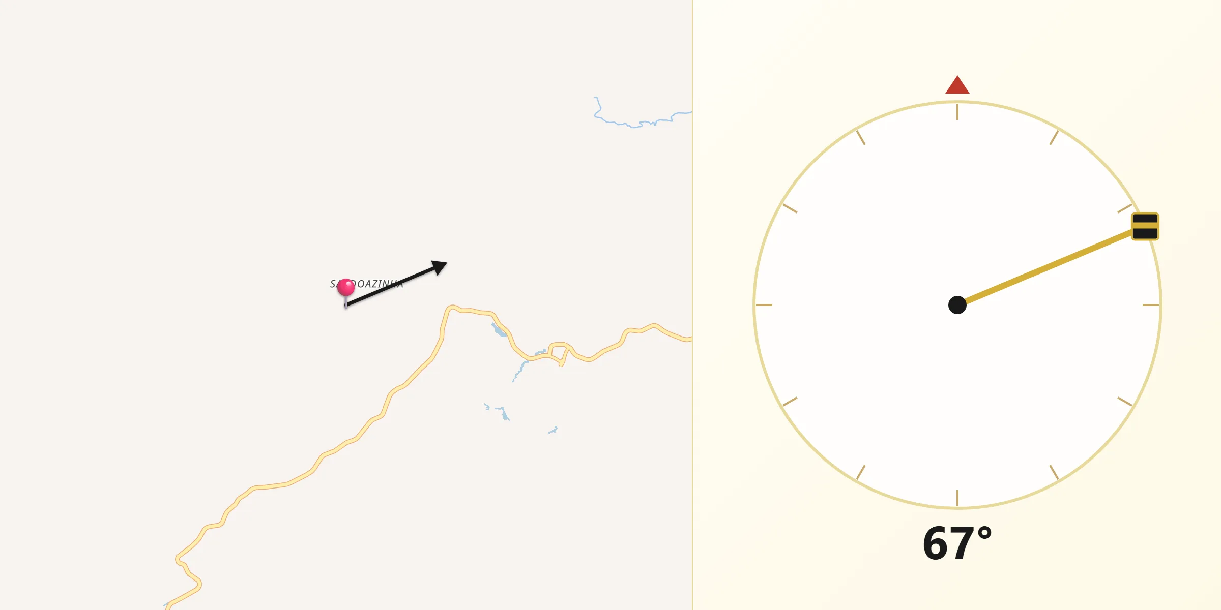 Direção da Qibla a partir de Sardoá