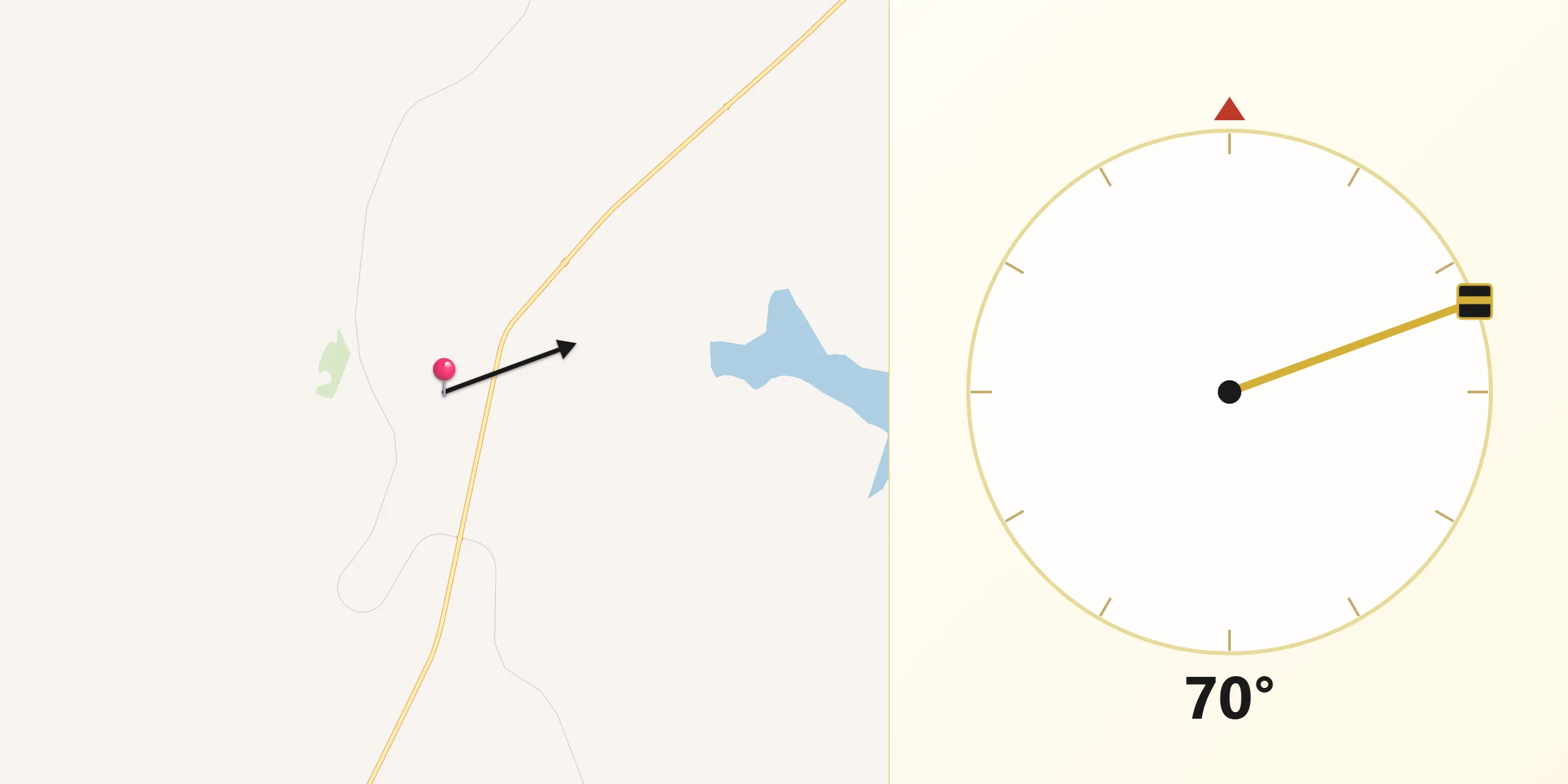 Direção da Qibla a partir de Paranaiguara