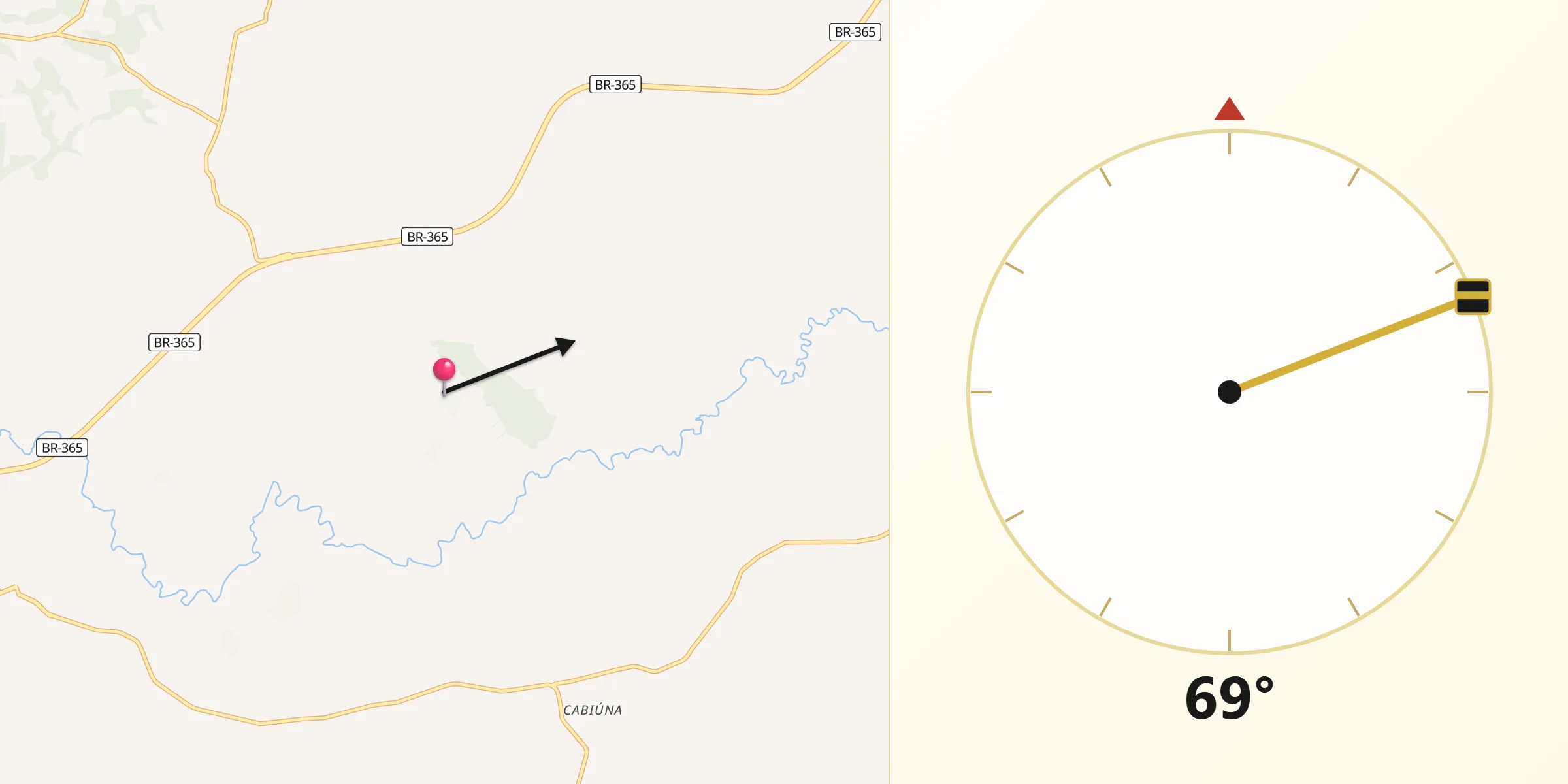 Direção da Qibla a partir de Guimarânia