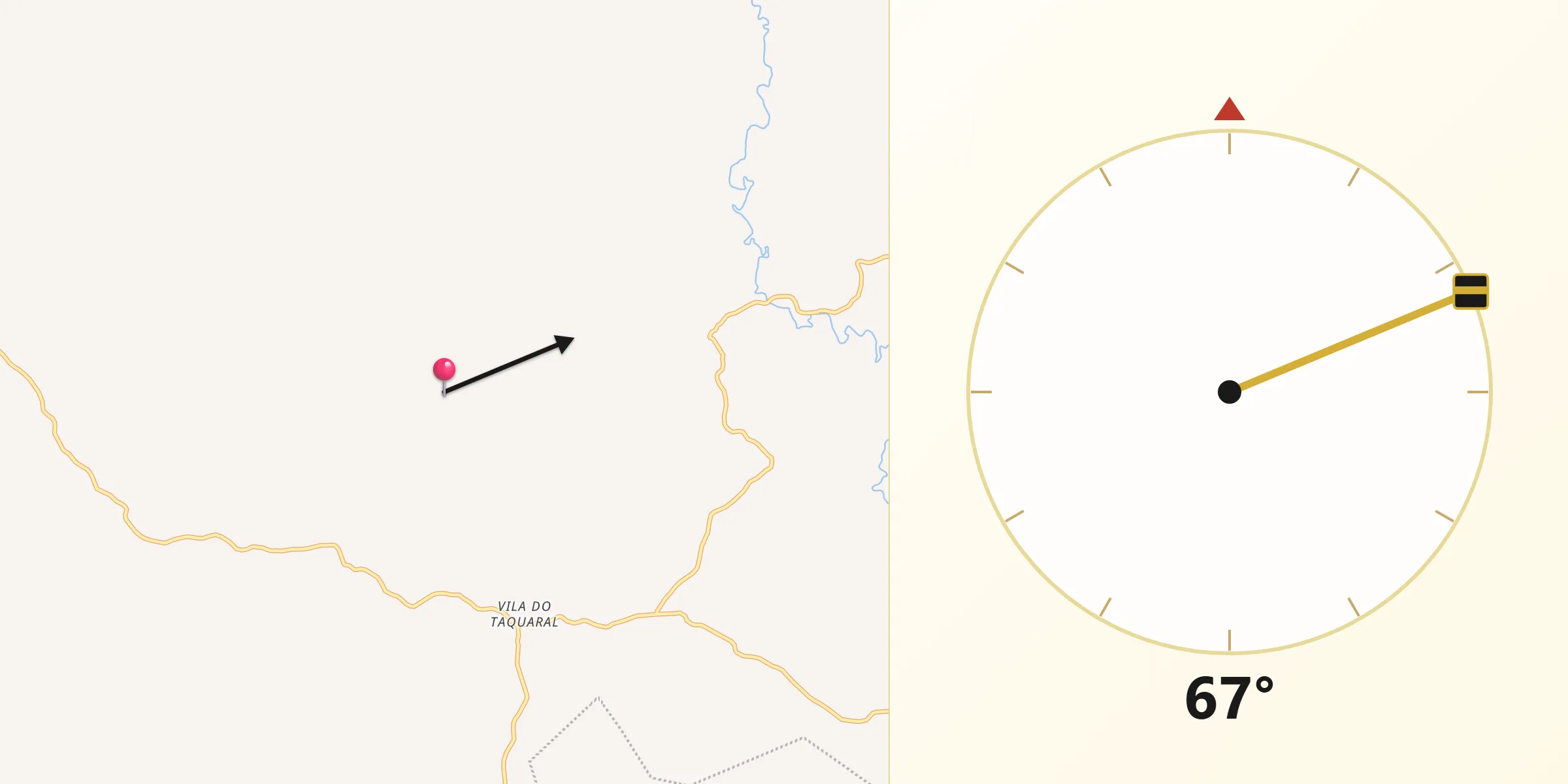 Direção da Qibla a partir de Guanhães