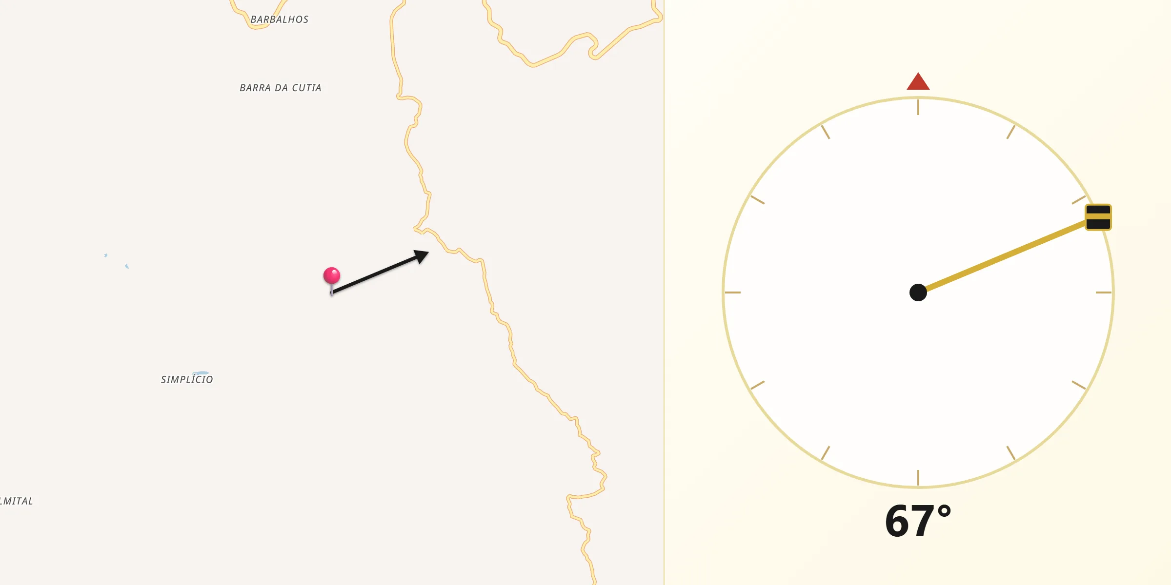 Direção da Qibla a partir de Gonzaga