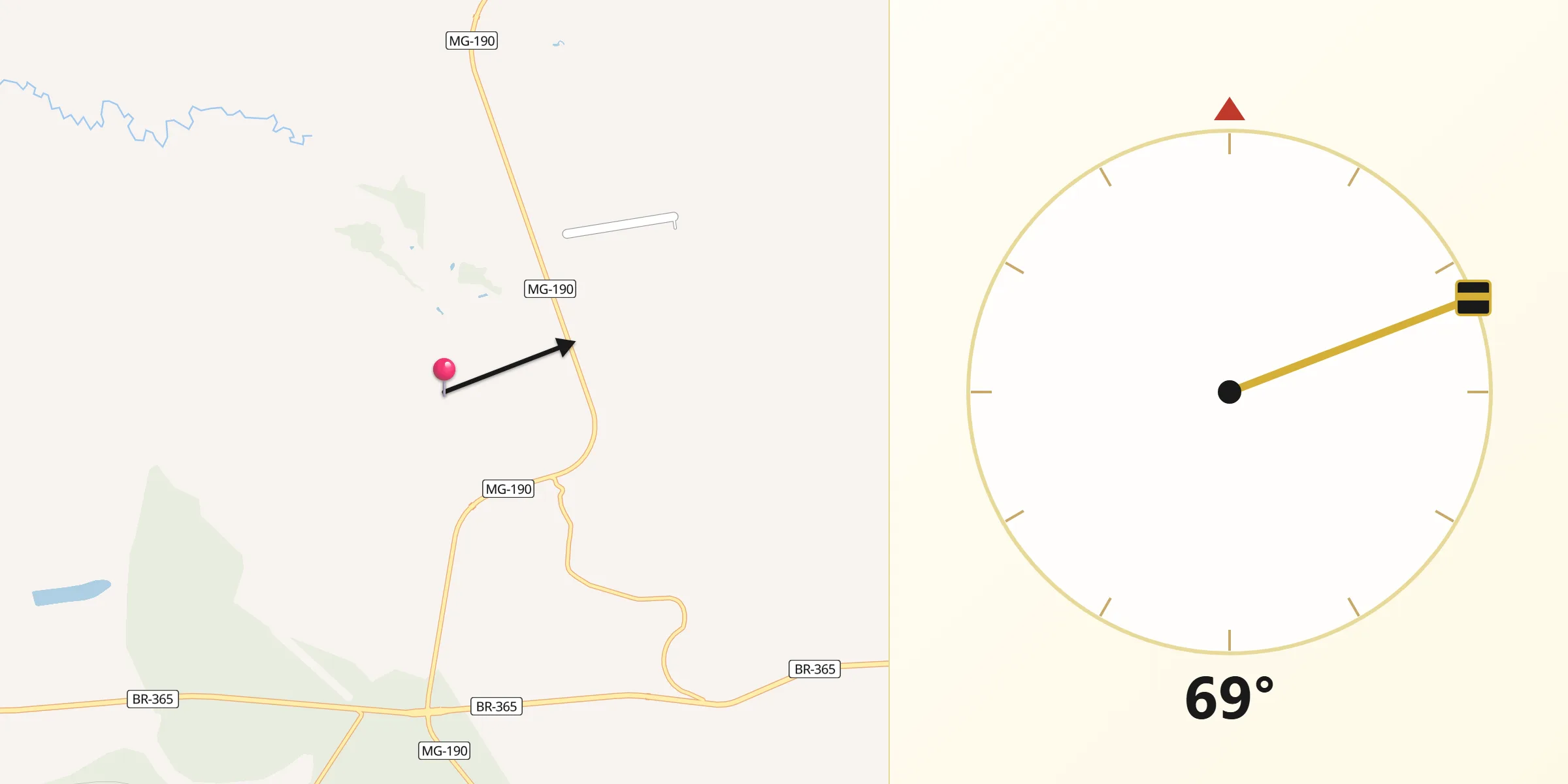 Direção da Qibla a partir de Romaria